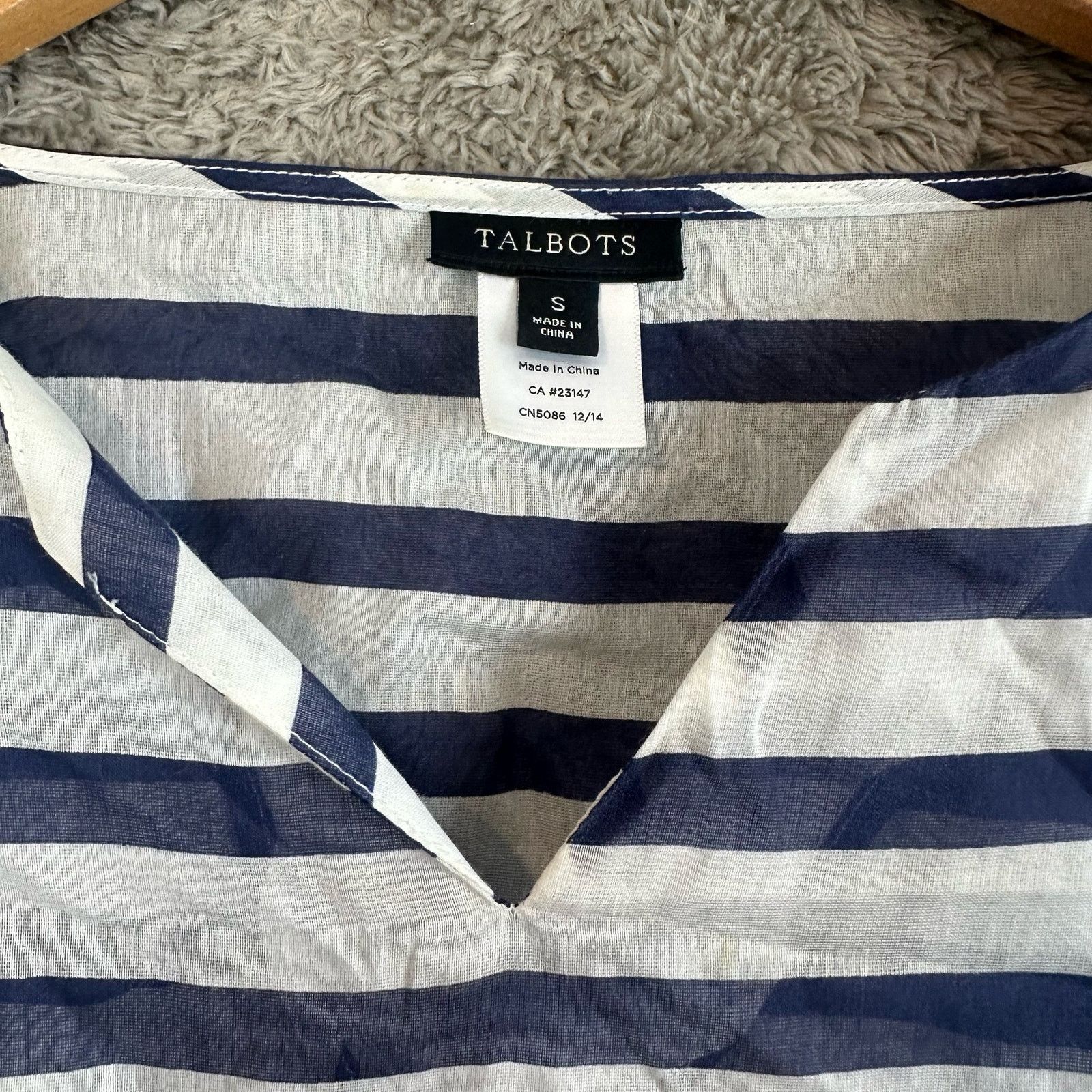 Other Talbots Silk Navy Blue White Kaftan Poncho Tunic Top S Size S / US 4 / IT 40 - 6 Thumbnail
