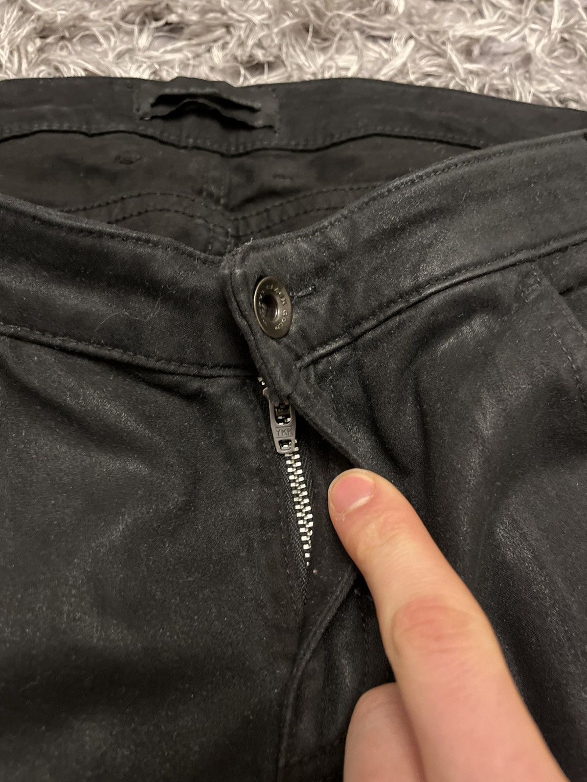 Archive avant garde waxed biker pants diesel black gold
