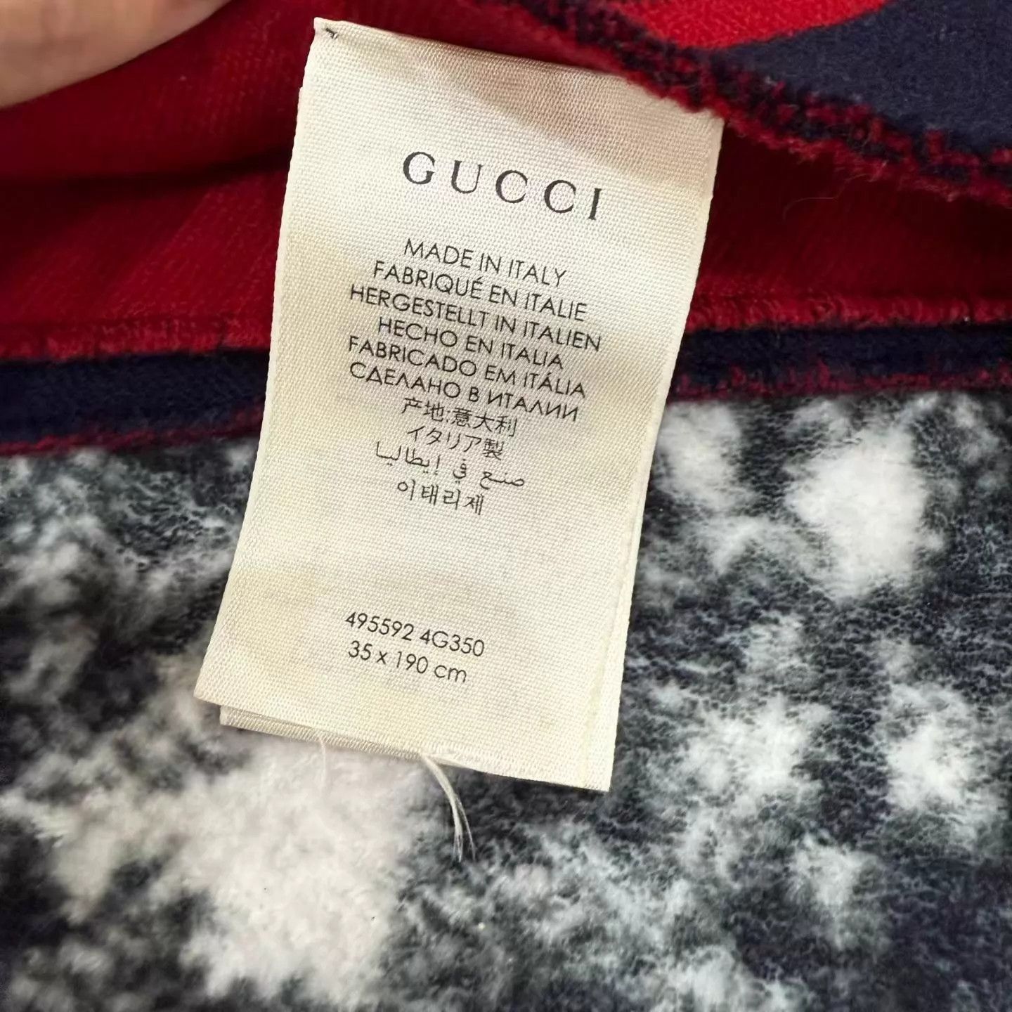Gucci Gucci GG Red Wool Shawl Scarf Like New Size ONE SIZE - 2 Thumbnail