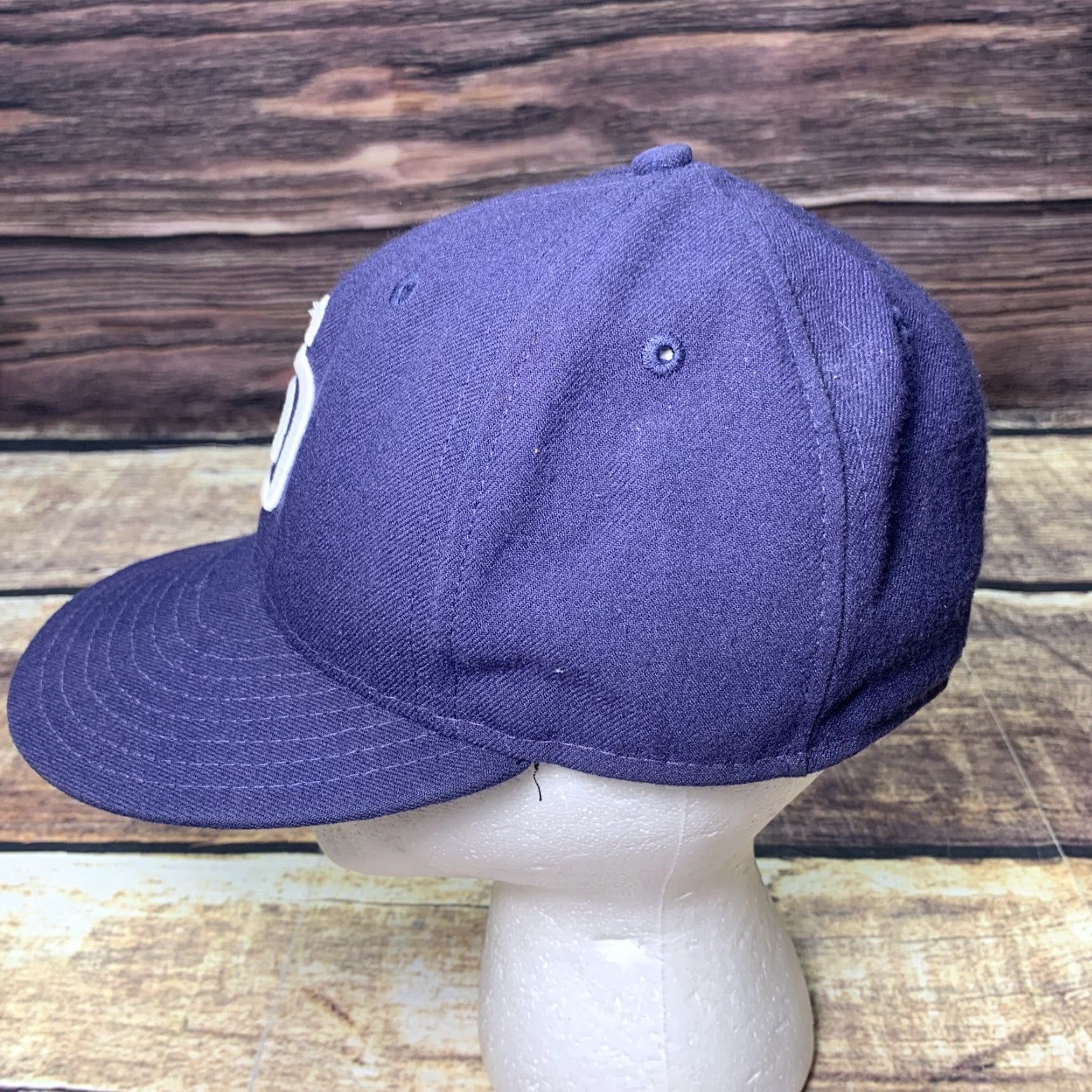 New Era San Diego Padres SD MLB Hat Cap New Era 59Fifty Navy Mens Casual Baseball Cap 6 7/8 Authentic Collection Size ONE SIZE - 3 Thumbnail