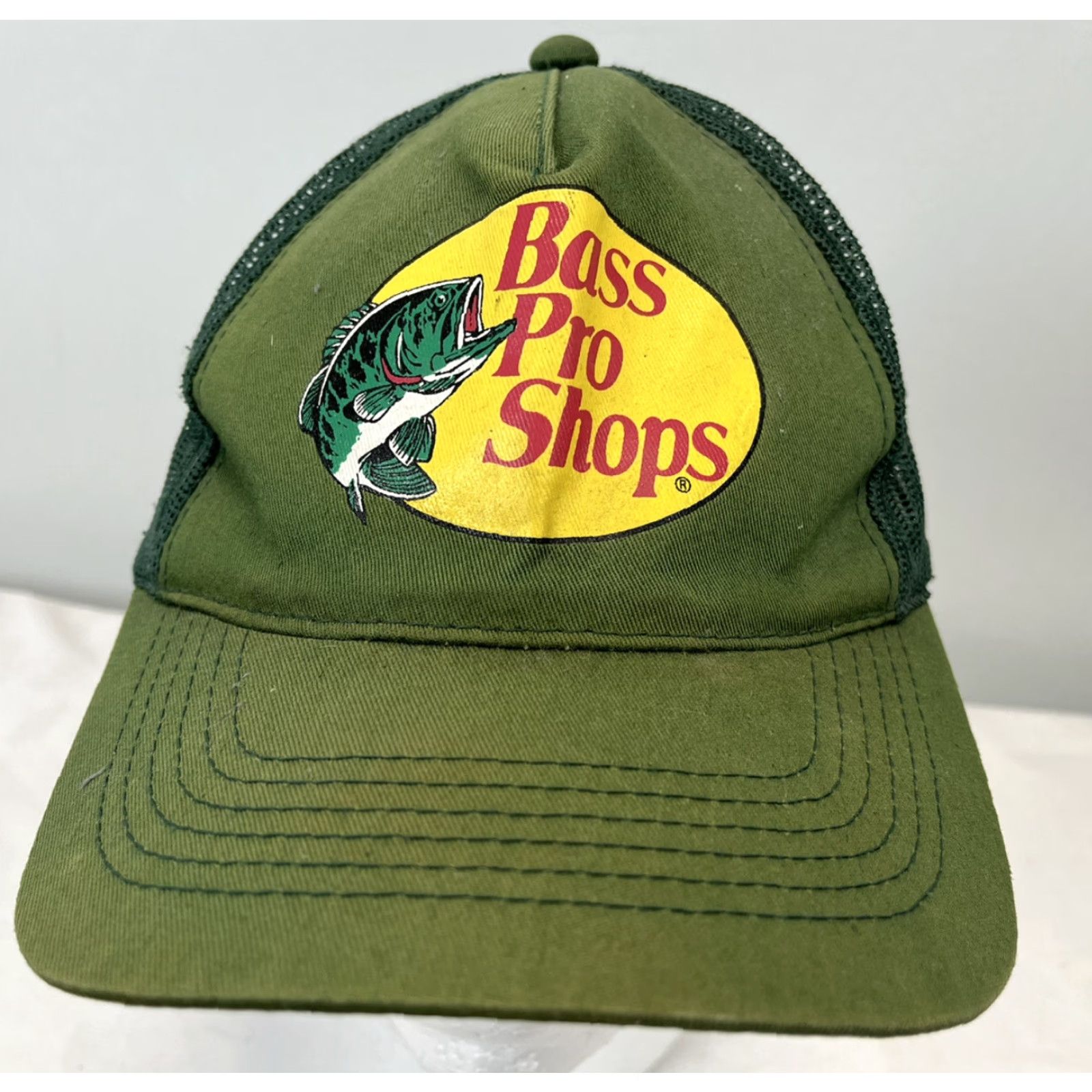 Bass Pro Shops Bass Pro Shops Trucker Hat Baseball Cap GUC OSFM SnapBack Green Baseball Cap Men One Size OSFM Size ONE SIZE - 8 Thumbnail