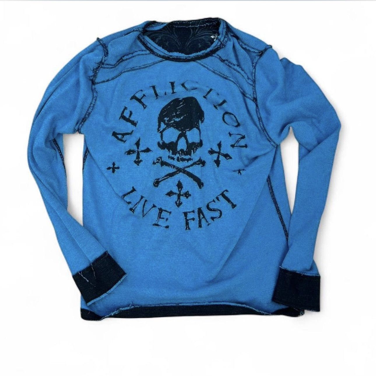 Affliction Affliction Blue Reversible Thermal Tee Size US XL / EU 56 / 4 - 3 Thumbnail
