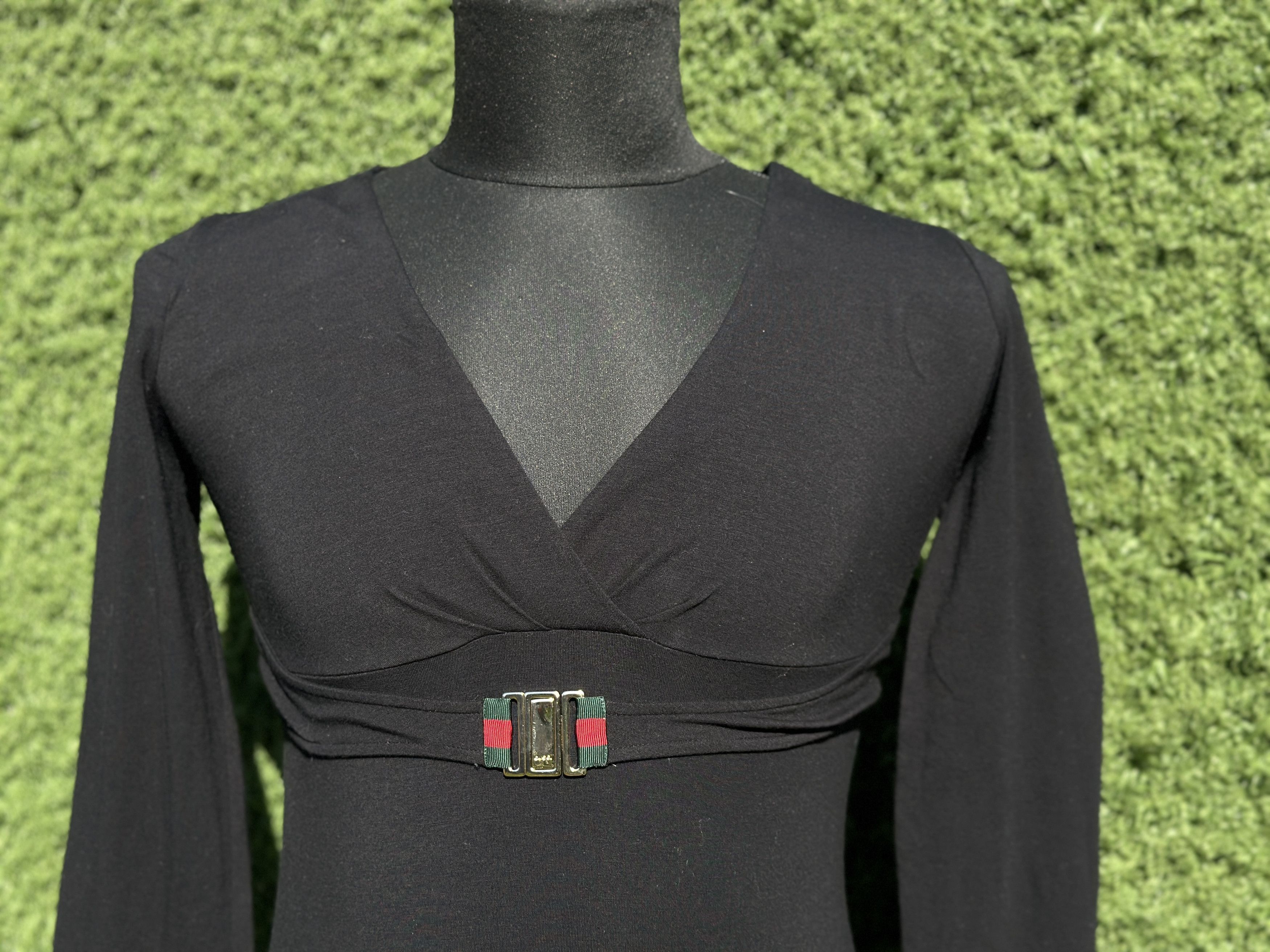 Gucci Gucci Black Web Buckle Stretch Top Sweater Pullover Size L Size L / US 10 / IT 46 - 5 Thumbnail