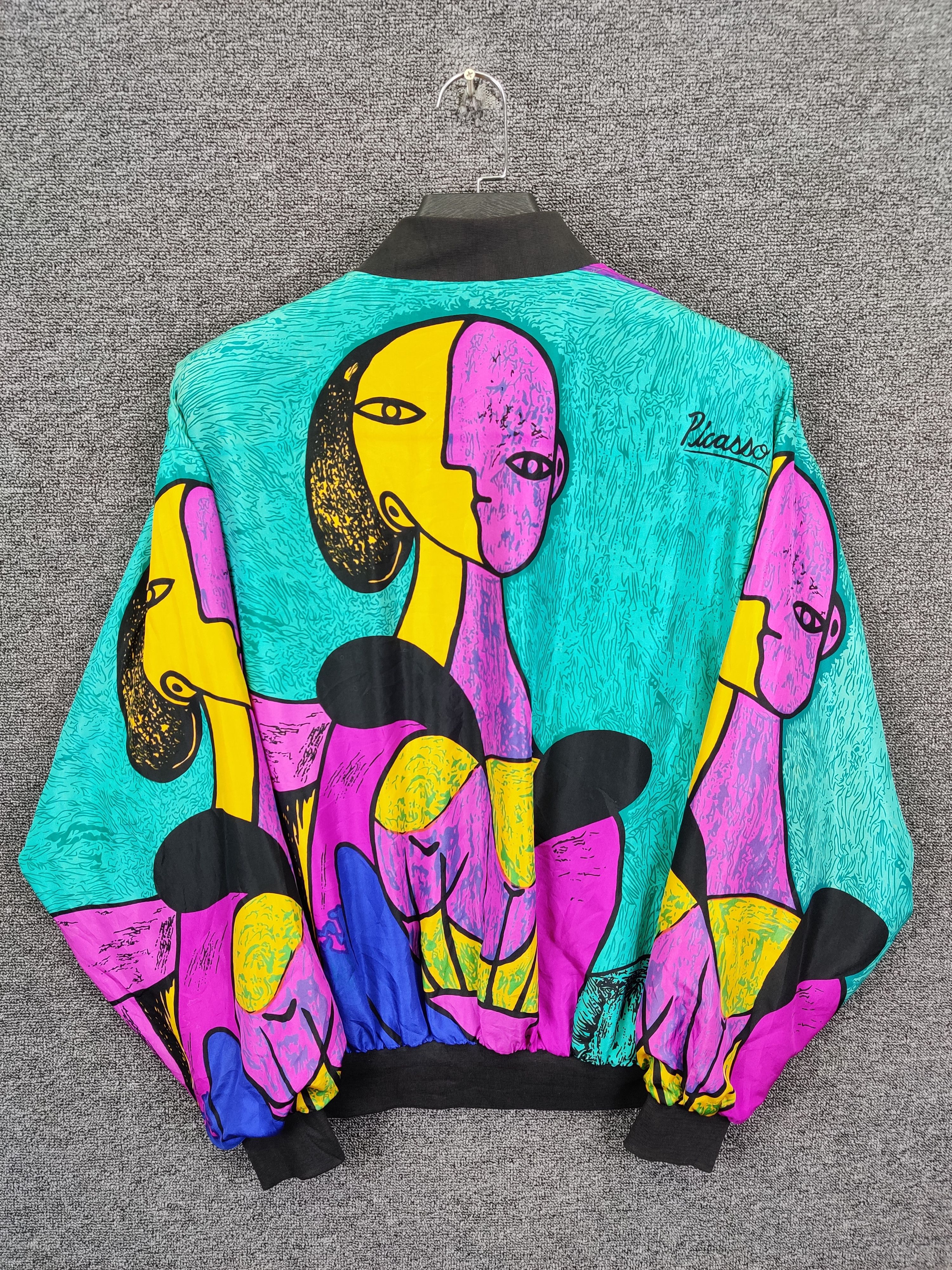 Vintage Vintage Picasso Silk Art Bomber Jacket Size US XL / EU 56 / 4 - 2 Thumbnail