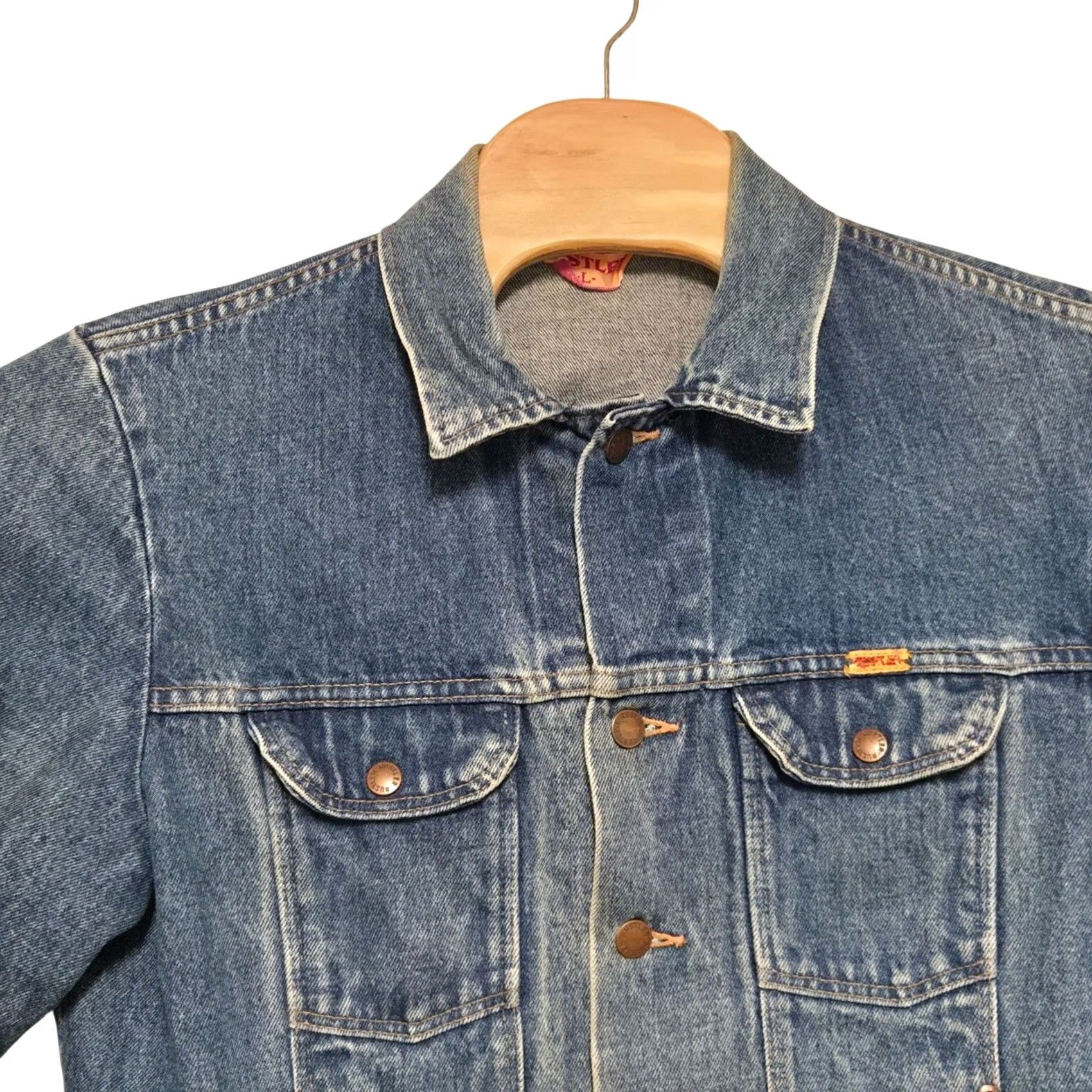 Vintage VINTAGE Rustler Denim Trucker Jacket L Made in USA Faded Blues Mens Jacket Biker 70s Size US L / EU 52-54 / 3 - 4 Thumbnail