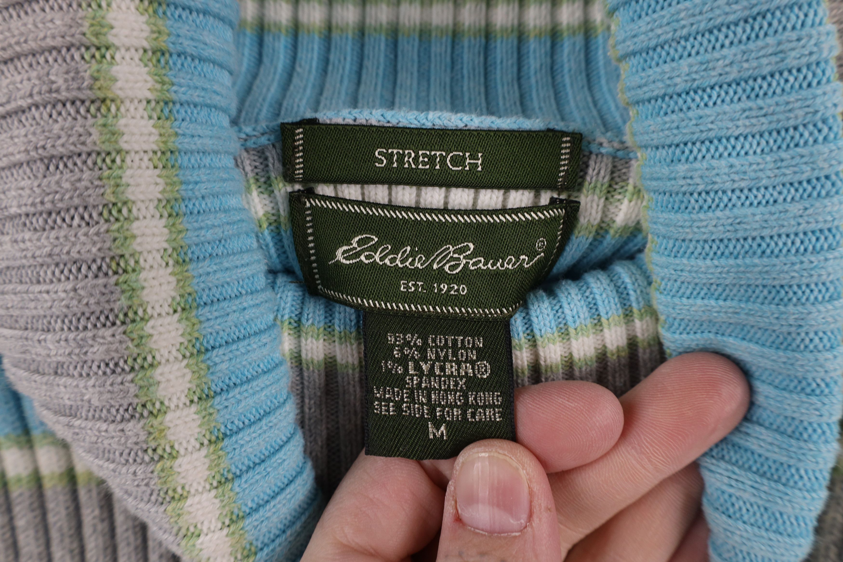 Eddie Bauer × Vintage Vintage 90s Eddie Bauer Block Ribbed Knit Turtleneck Sweater Size M / US 6-8 / IT 42-44 - 5 Thumbnail