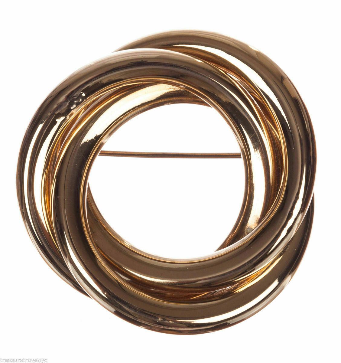 Designer 14 kt Gold Circular Love Knot Brooch Size ONE SIZE - 1 Thumbnail