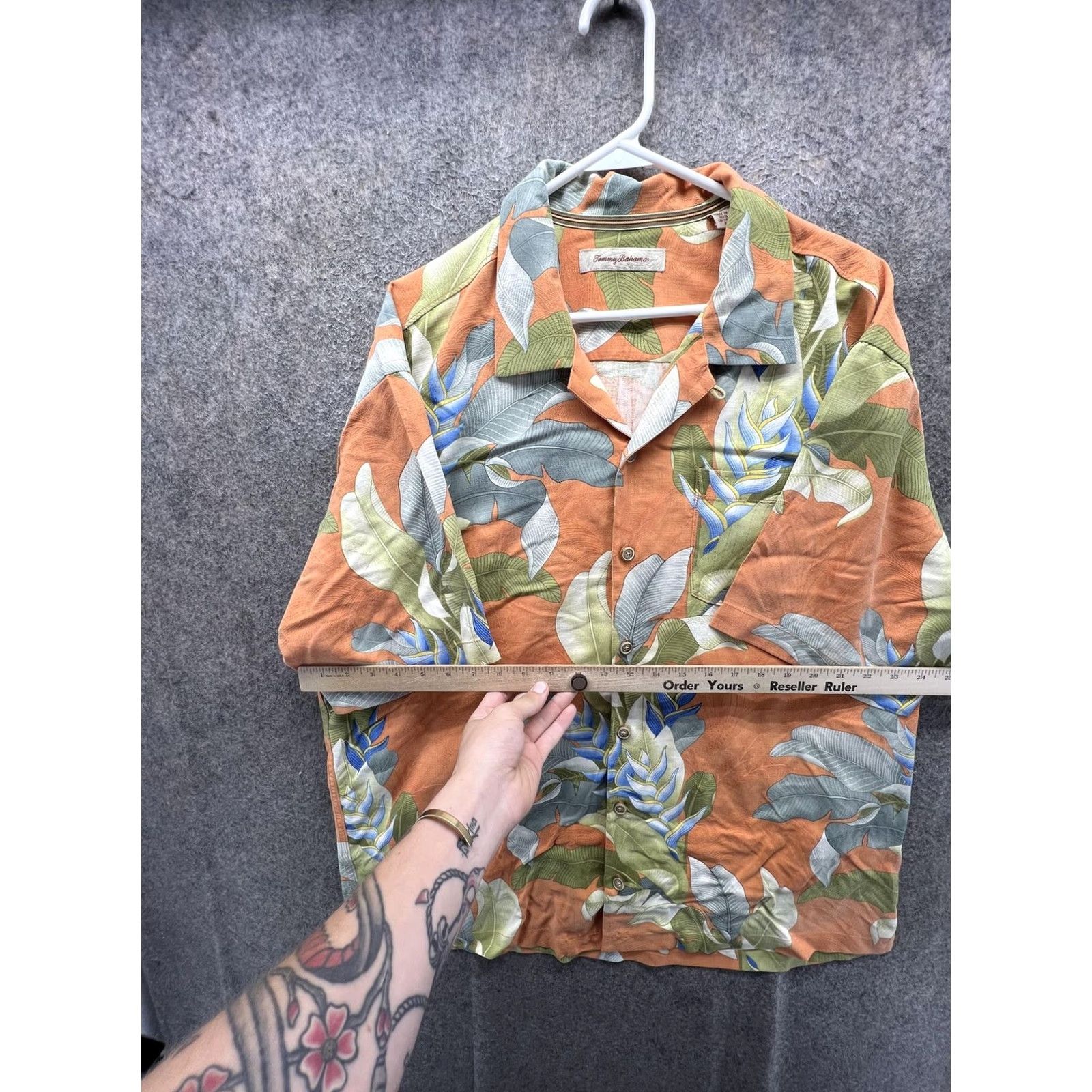 Tommy Bahama Tommy Bahama Shirt Men XL Orange Floral Silk Hawaiian Camp Paradise Button Front Size US XL / EU 56 / 4 - 5 Thumbnail
