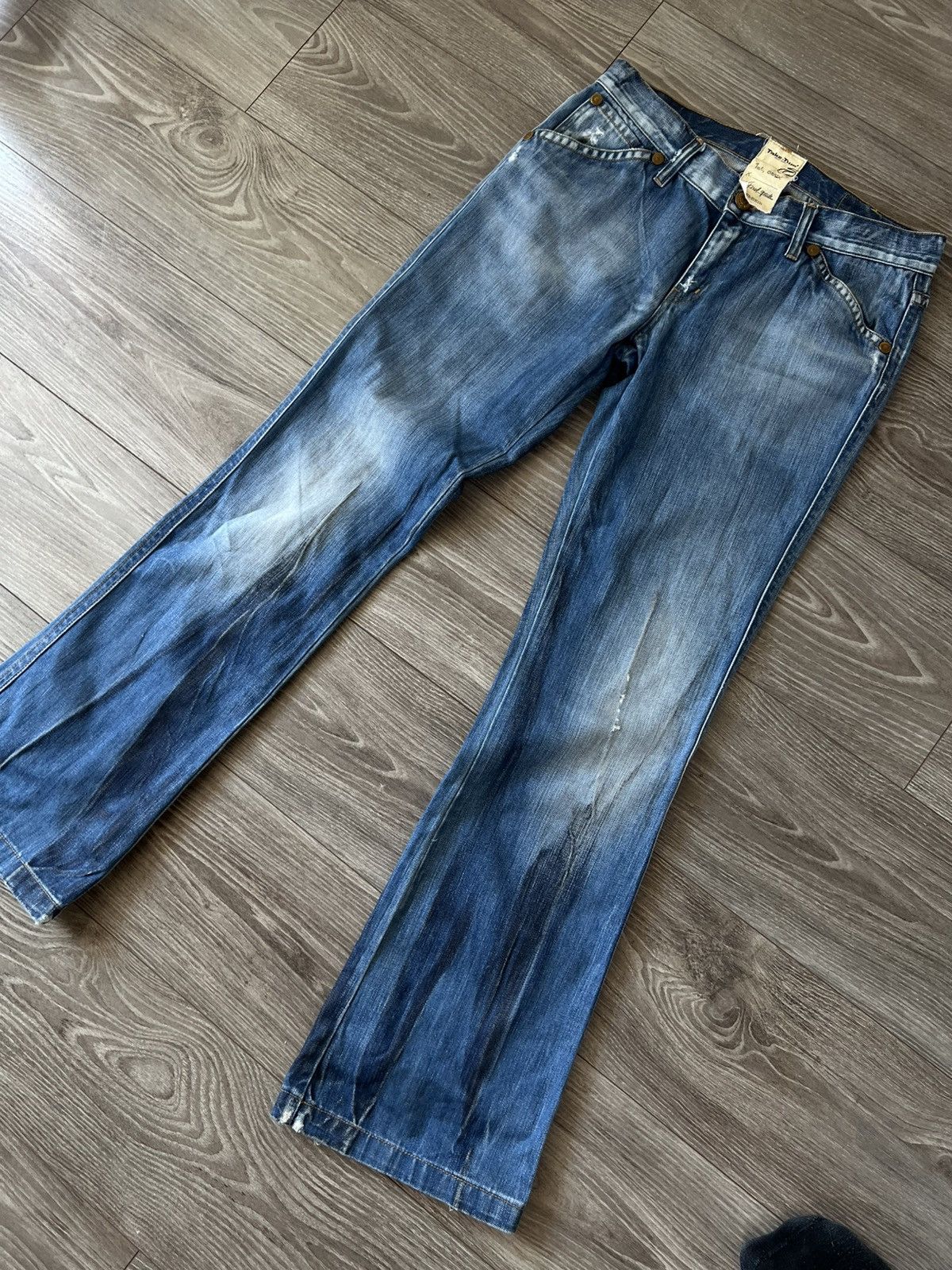 Designer ‼️Take Two 1st Grade HandMade Crafted Print Flared Jeans‼️ Size US 33 - 5 Thumbnail