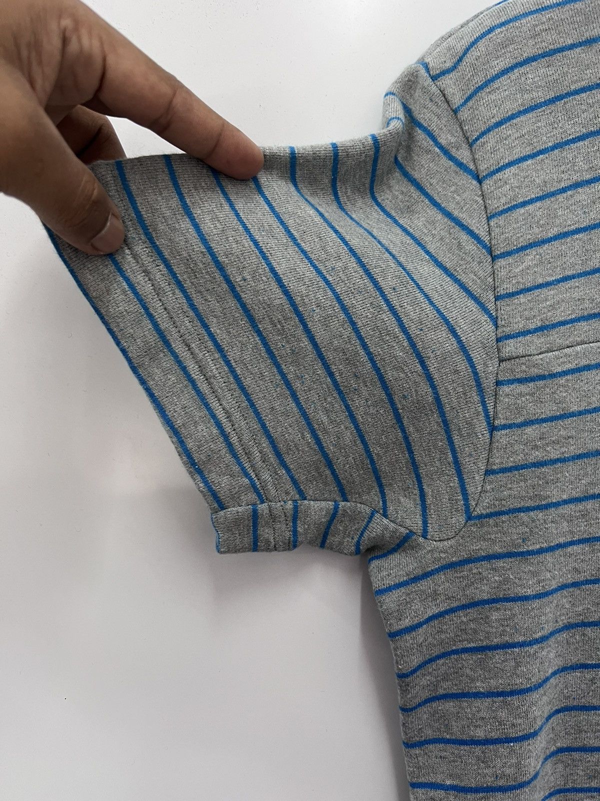 Sacai 🔥 Striped Shortsleeves sweatshirt Size US XS / EU 42 / 0 - 6 Thumbnail