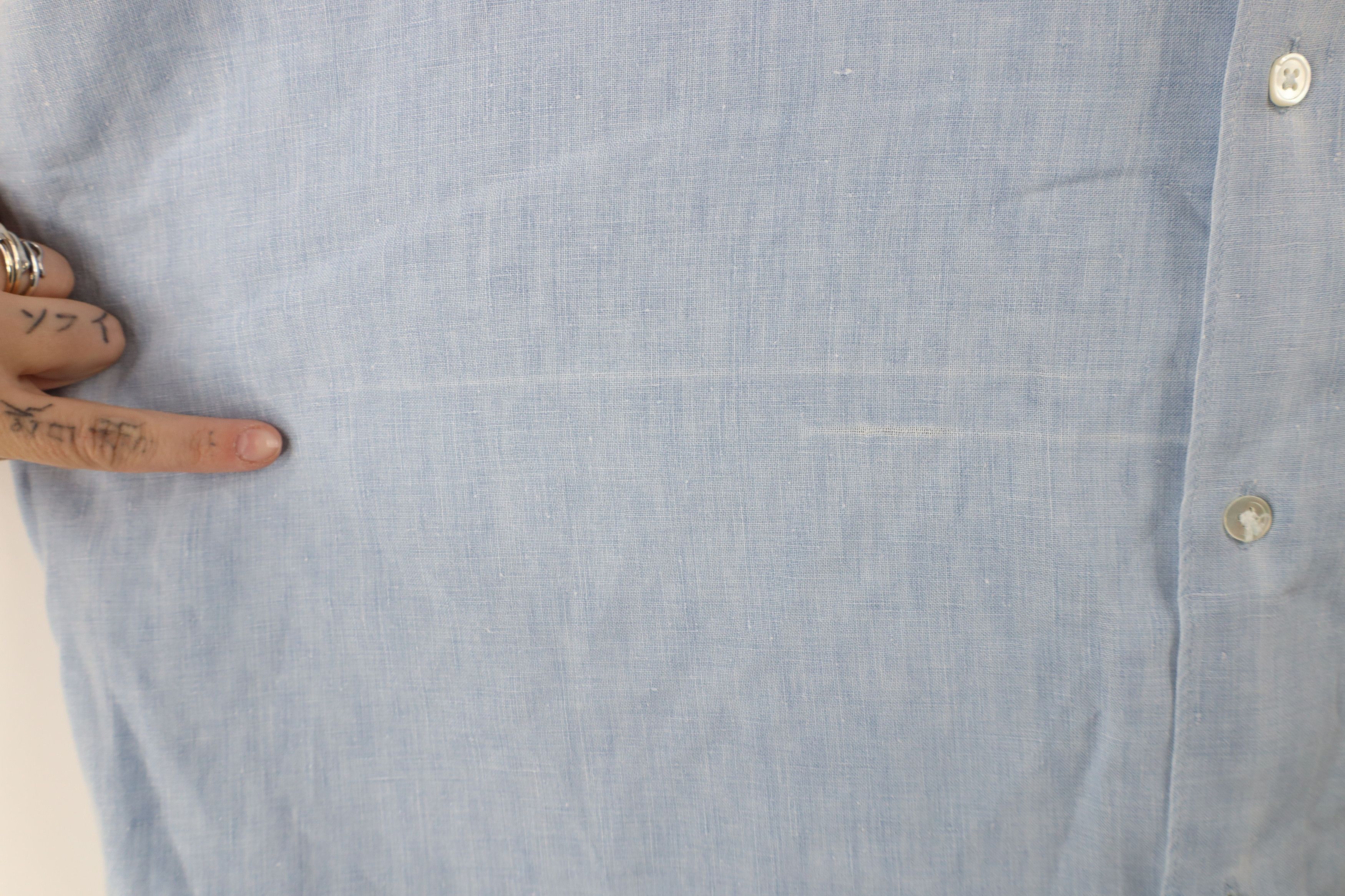 Banana Republic × Vintage Vintage 90s Banana Republic Fit Linen Button Shirt Blue Size ONE SIZE - 6 Thumbnail