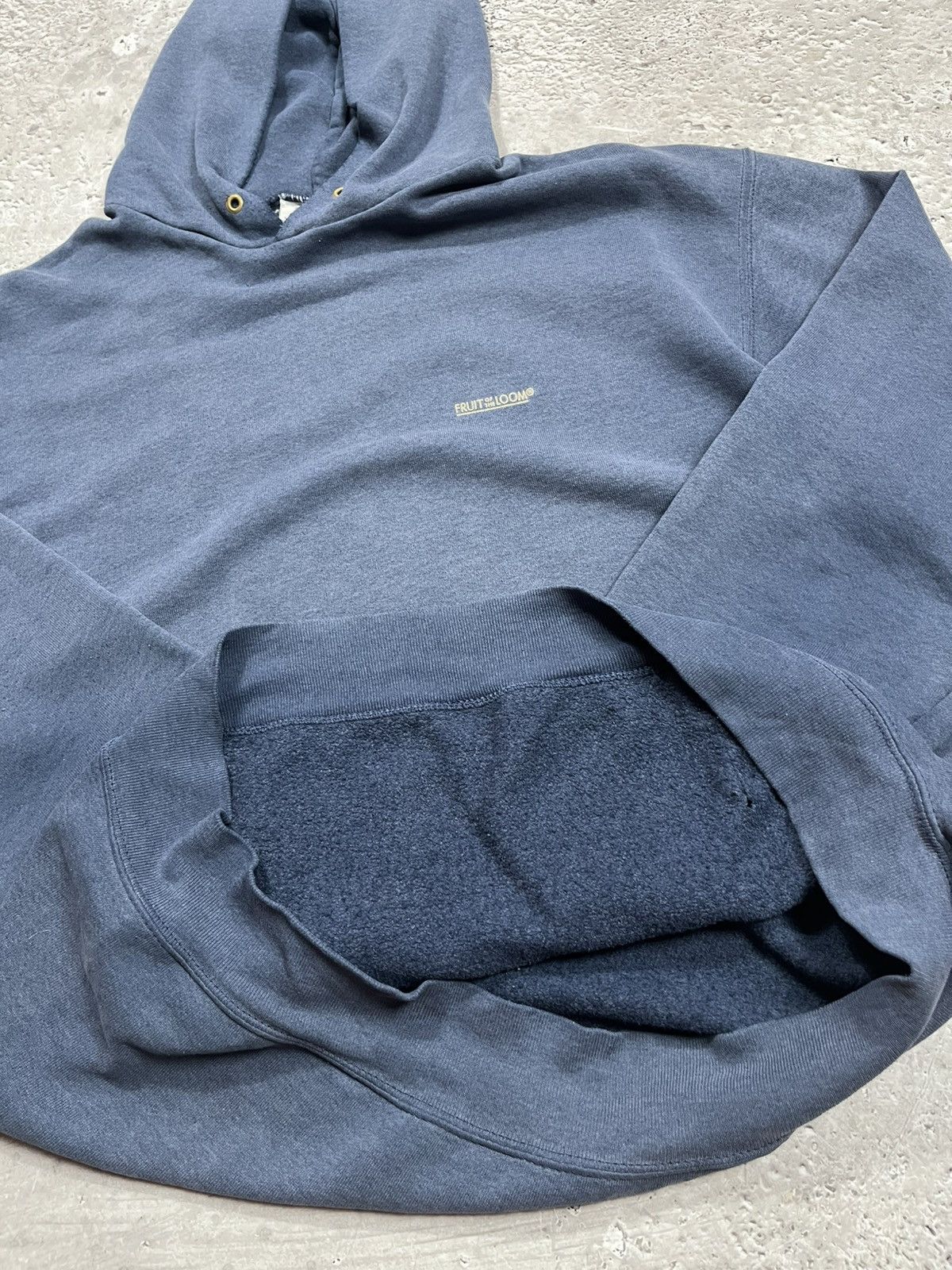 Fruit Of The Loom Distressed Baggy Blank Fruit of the Loom Hoodie Sweatshirt Size US L / EU 52-54 / 3 - 10 Thumbnail