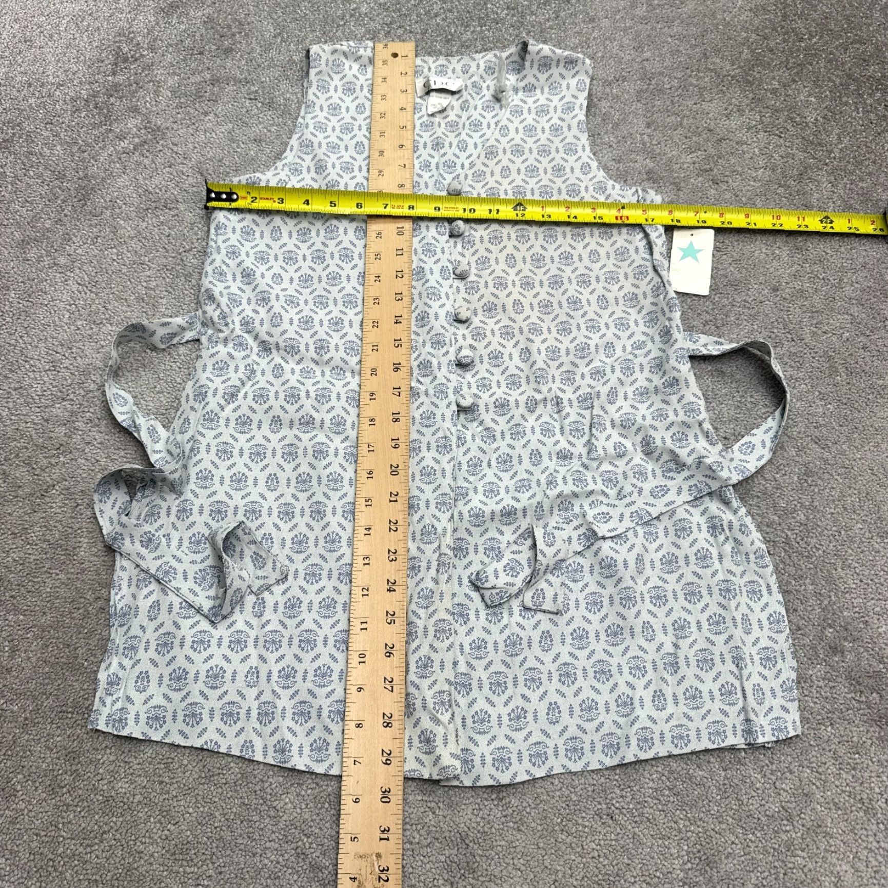 Vintage VINTAGE CDC Mini Dress Women's 6 Petite Sleeveless Button Up Collarless 90s Blue White, 90s Theme, Casual Size M / US 6-8 / IT 42-44 - 7 Thumbnail