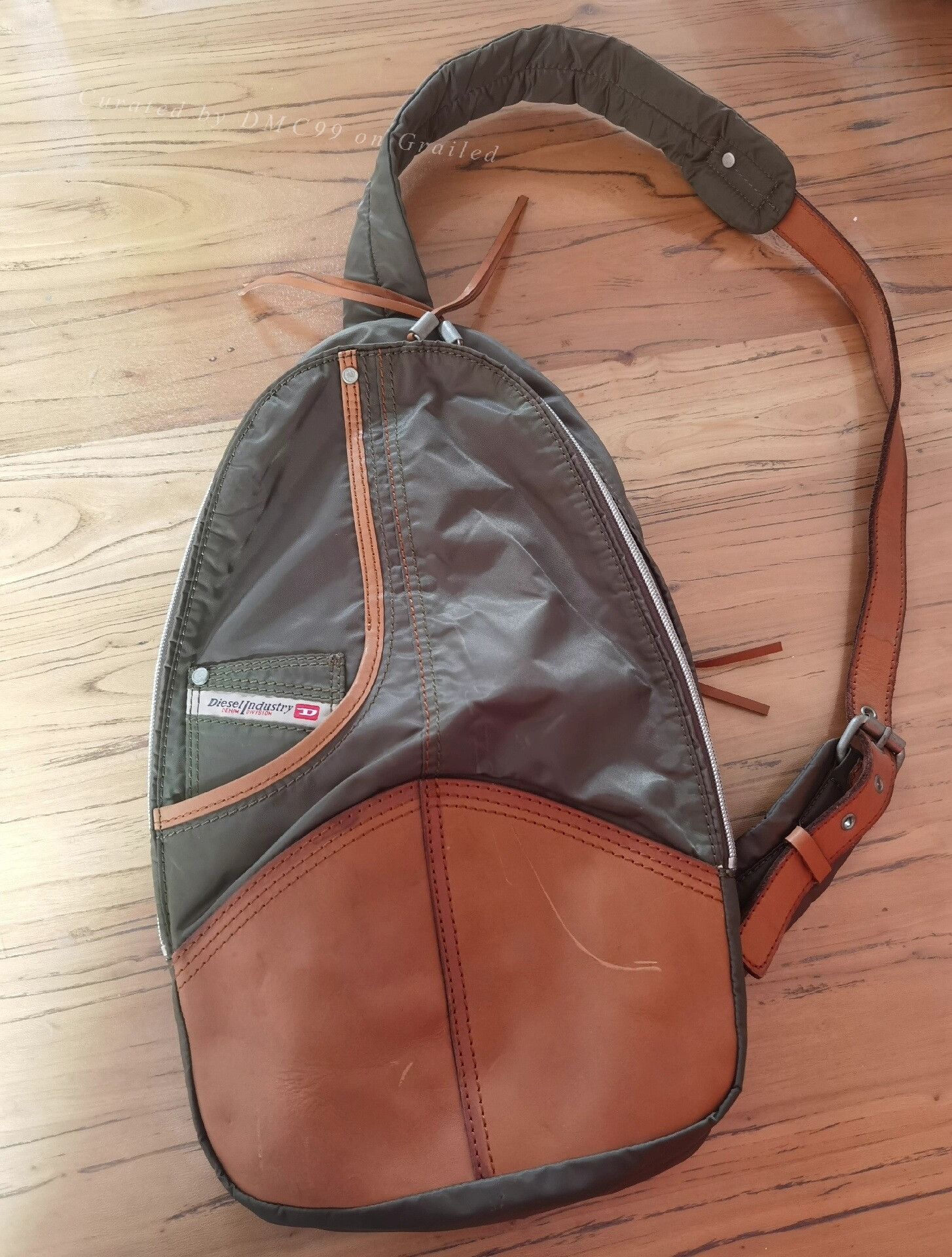 RRL Ralph Lauren Diesel Military Green Leather Chest Bag Size ONE SIZE - 1 Thumbnail