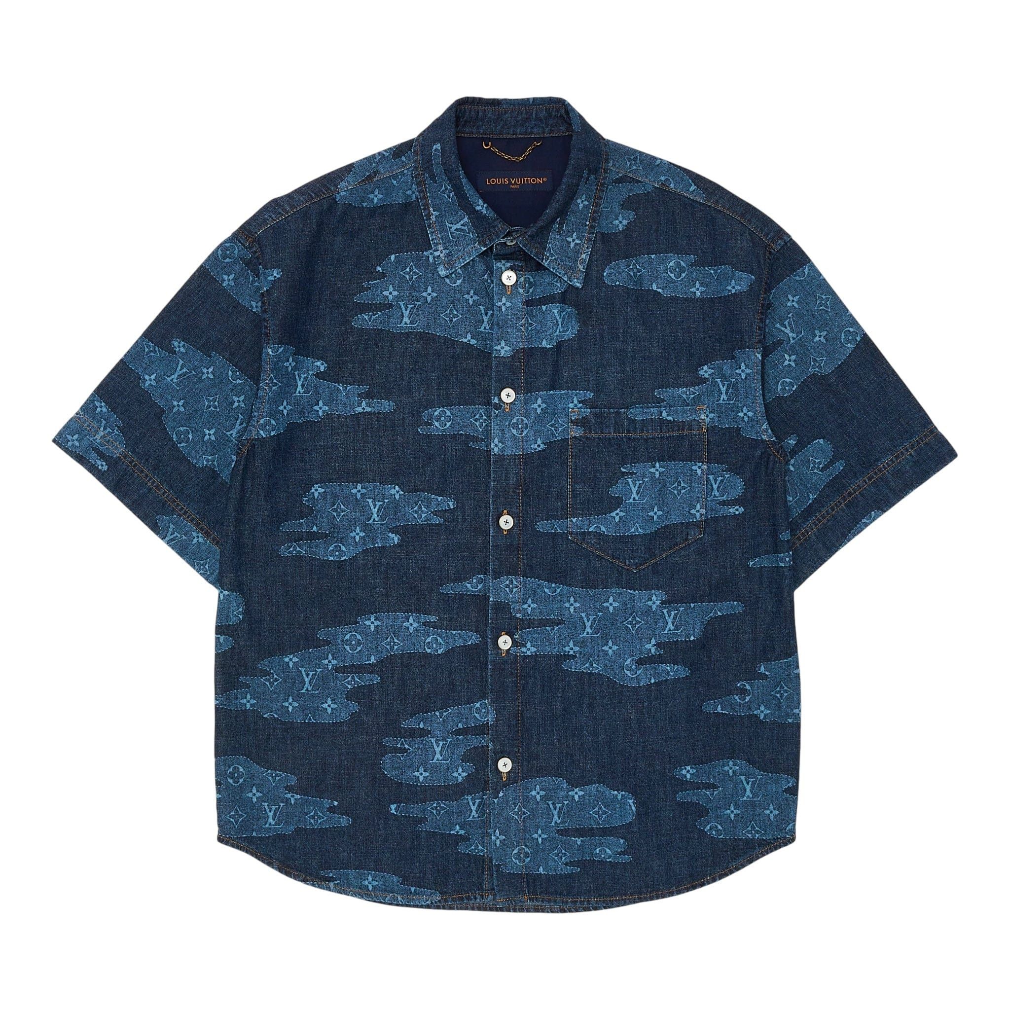 Louis Vuitton Chambray Denim Short Sleeve Button Up Indigo Size US M / EU 48-50 / 2 - 1 Thumbnail