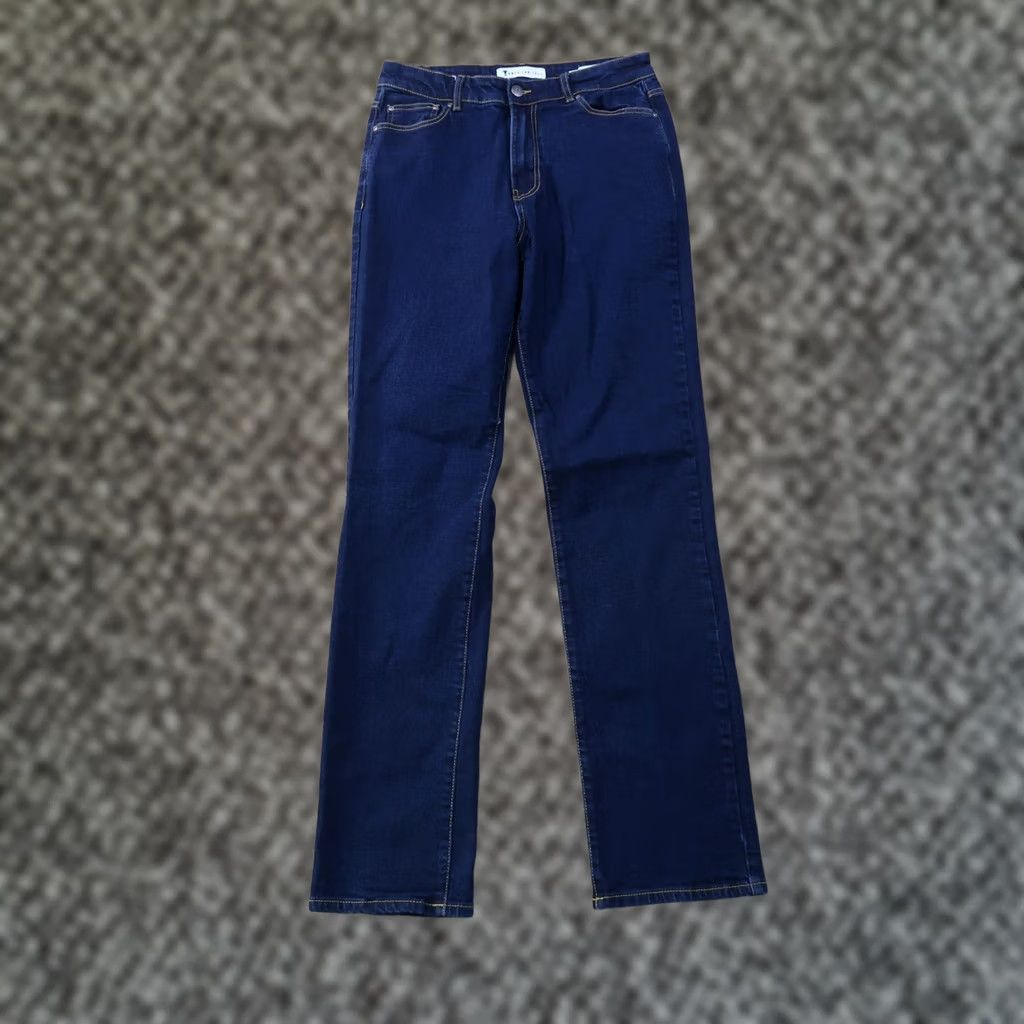 Vintage American Tall Harper High rise STraight leg jeans Women's 29x37 Blue Stretch Size 29" - 1 Thumbnail