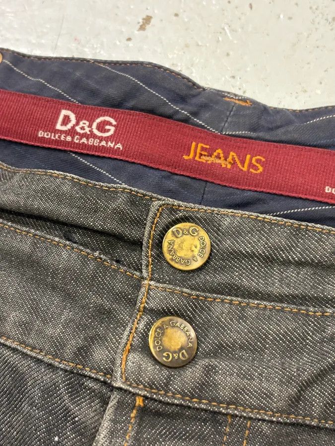 Dolce & Gabbana AW2003 Dolce & Gabbana Double Waisted Grey Denim Shorts Size US 33 - 8 Thumbnail