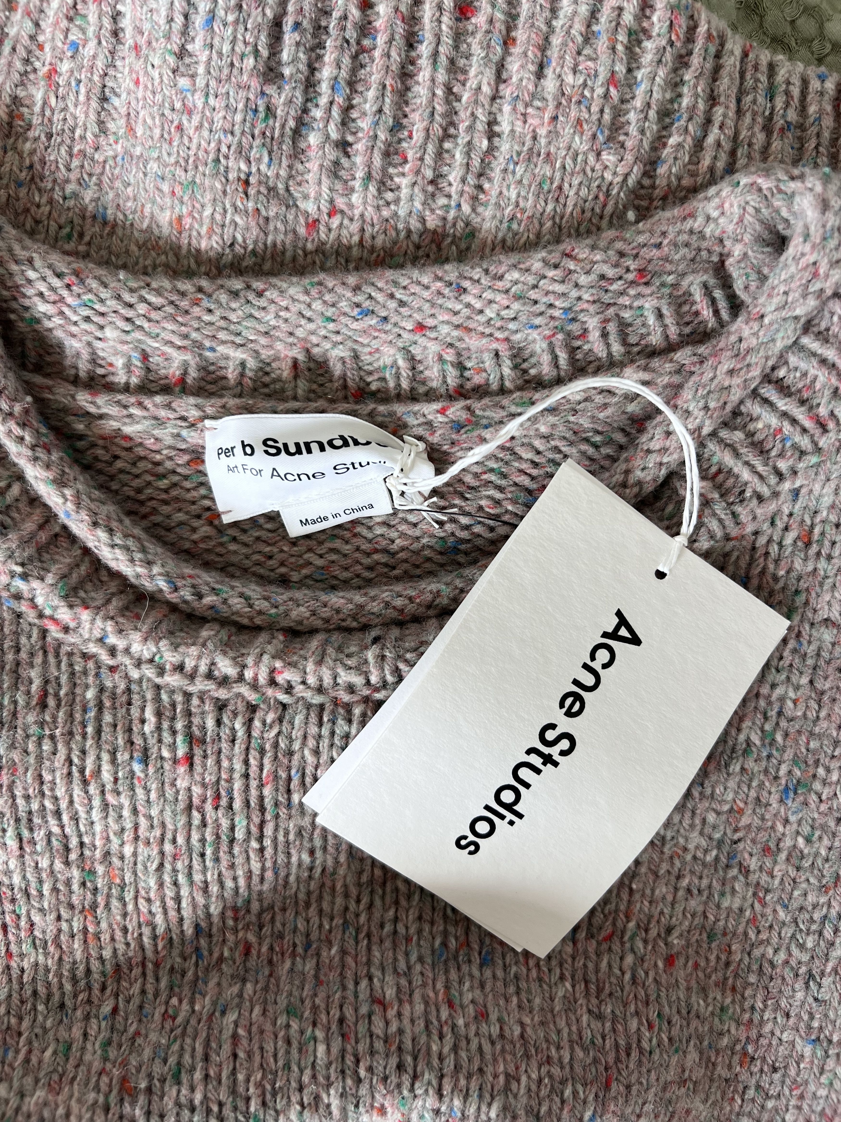 Acne Studios Acne Studios Konegal Skull Wool Blend Sweater in Beige Size US L / EU 52-54 / 3 - 8 Thumbnail