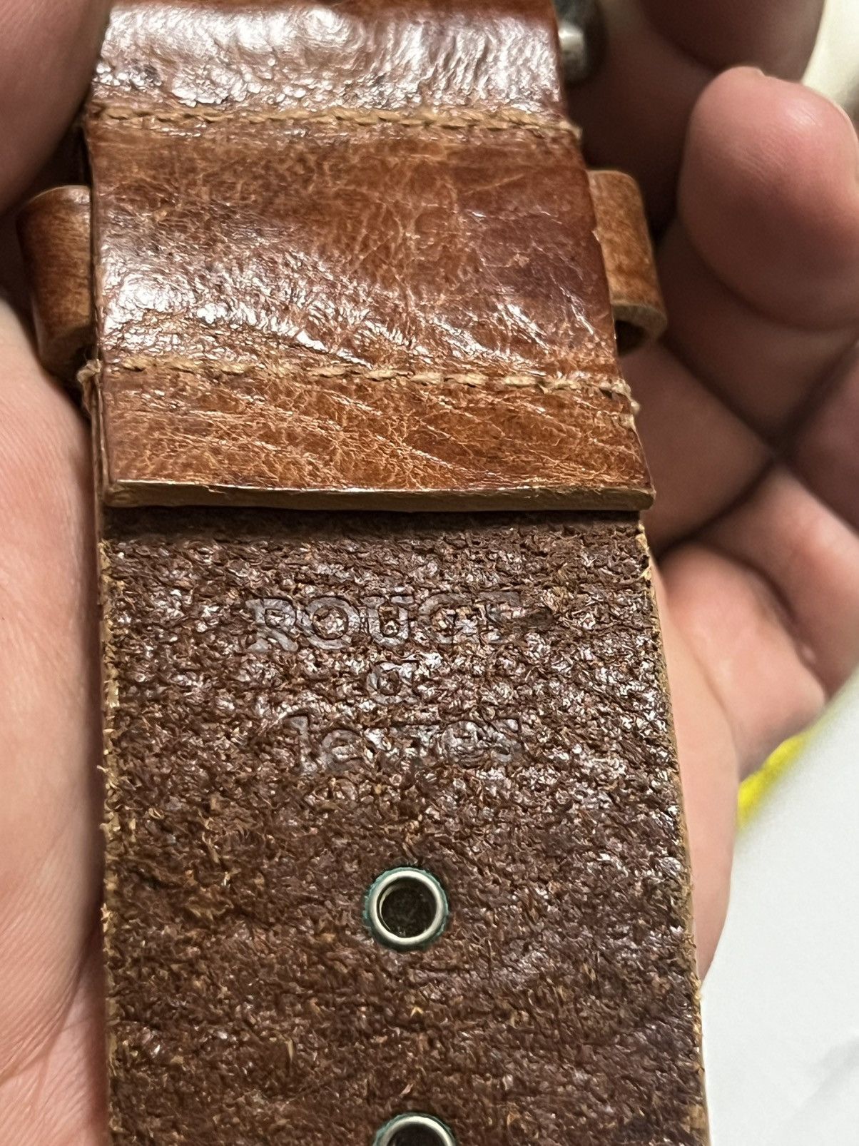 B.B. Simon Leather Belt Studded Dimon by Rouge Inspired BB Simon Size 34 - 6 Thumbnail