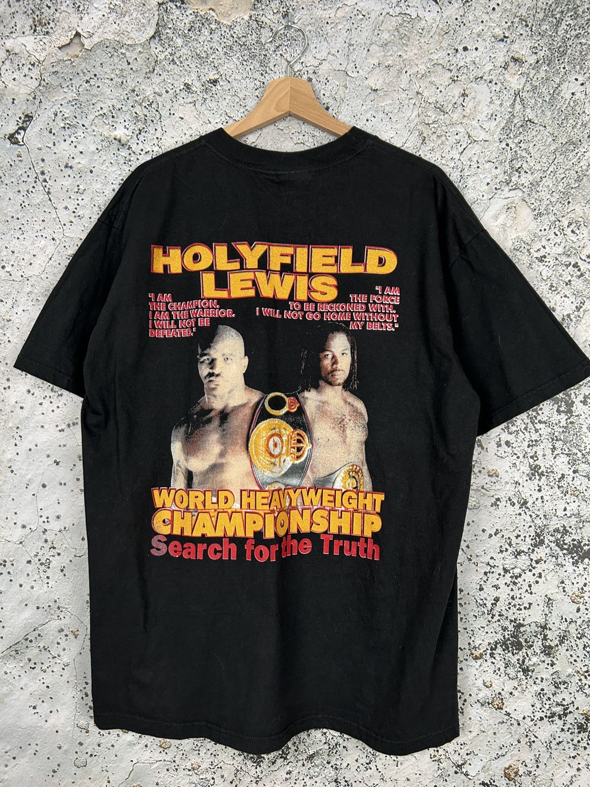 Vintage Vintage Holyfield vs Lewis 1999 Boxing Fight Tyson Rare Hype Size US XL / EU 56 / 4 - 4 Thumbnail