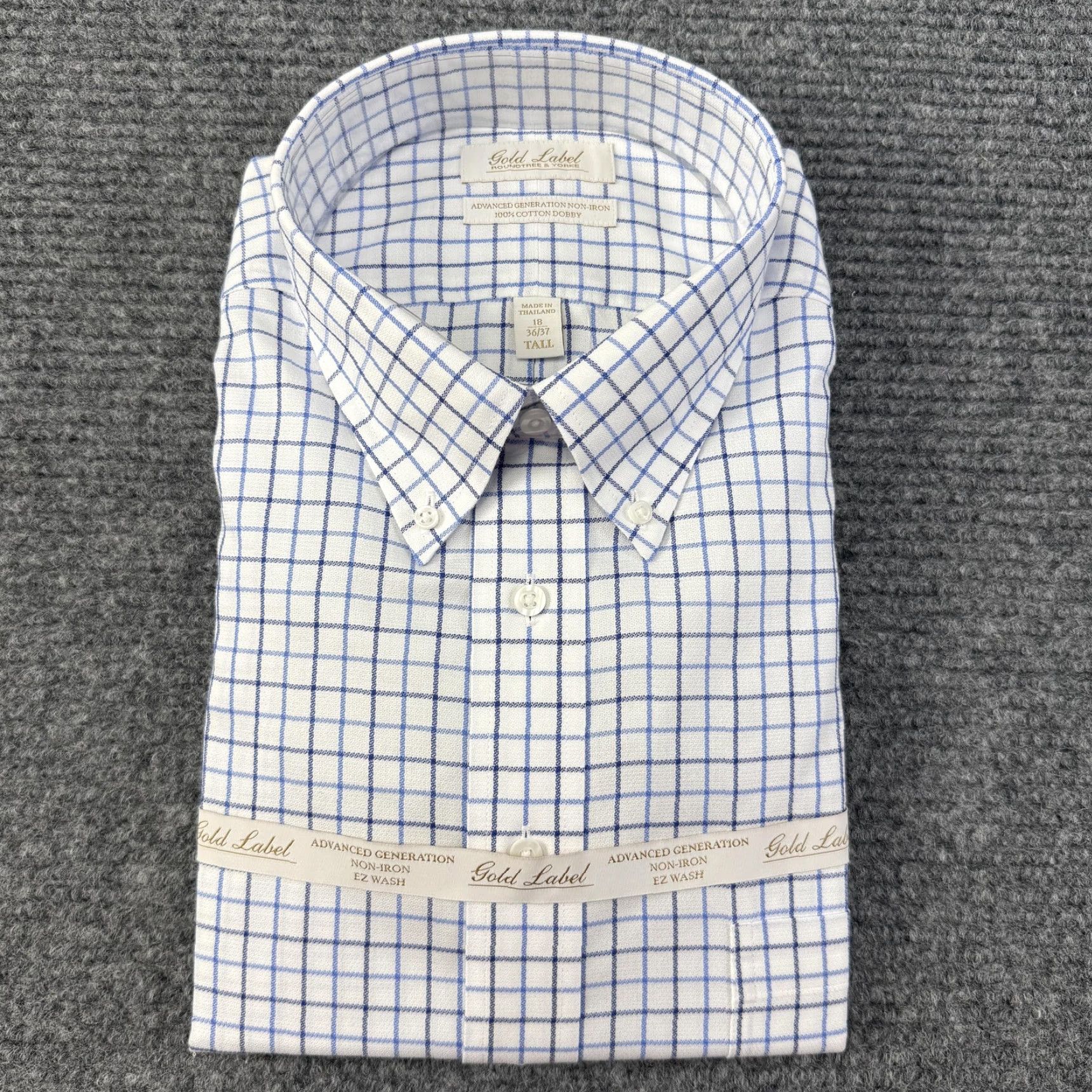 roundtree and yorke dress shirts Gold Label Button Up Shirt SS Lavender Size17 50 Chest 16.0 x 36 Shirts | Purple Gold Label