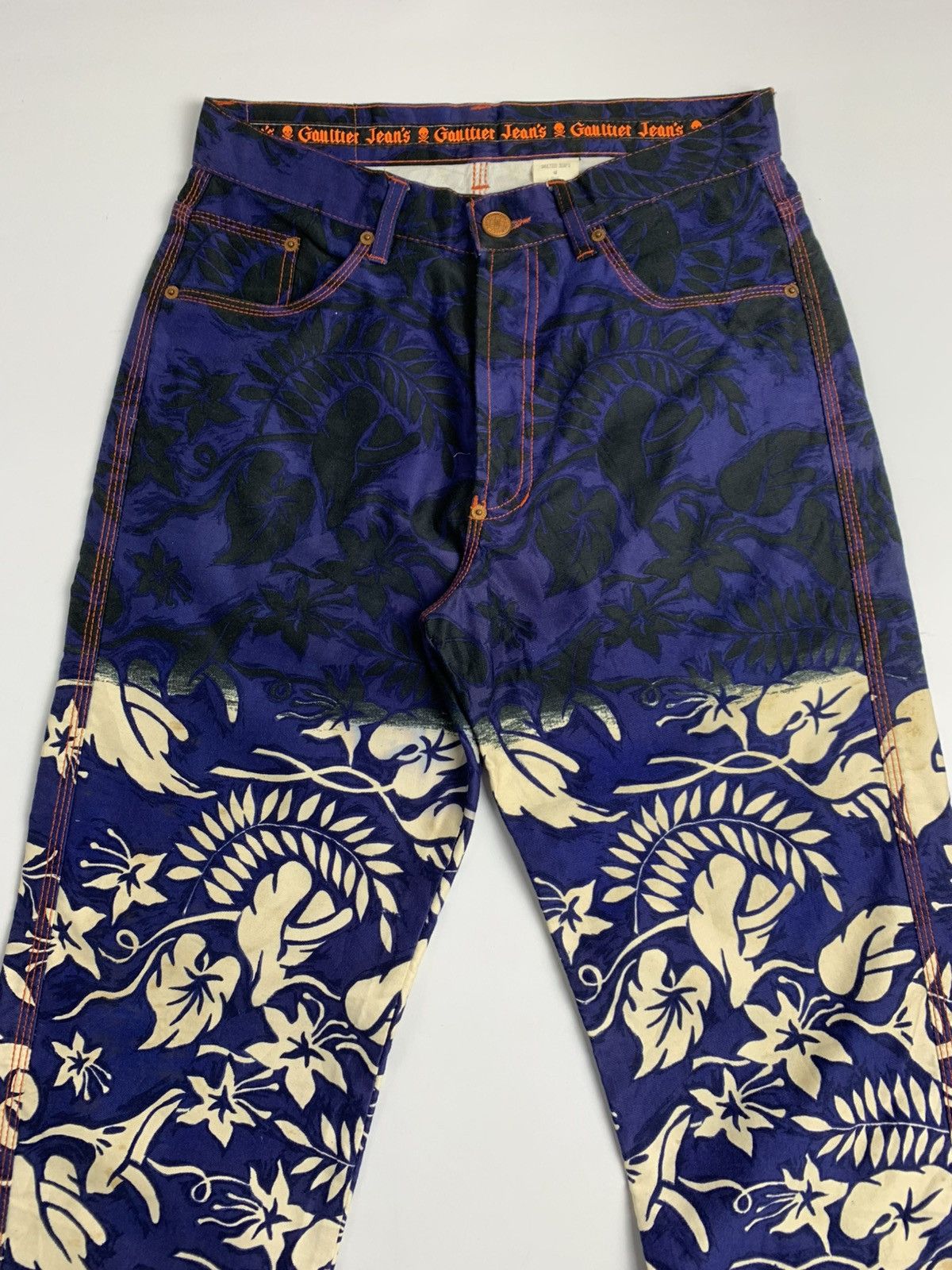Jean Paul Gaultier Gaultier Jeans by Jean Paul Gaultier Floral Gradient Denim Size US 40 / EU 56 - 2 Thumbnail
