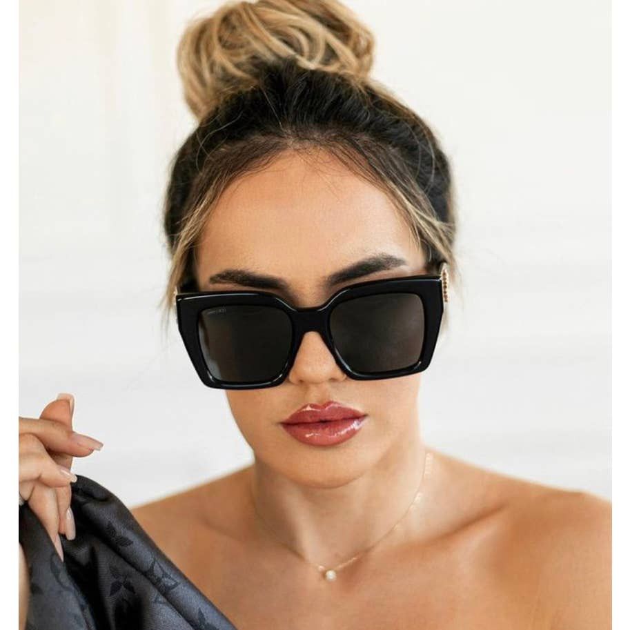 Jimmy Choo NEW Jimmy Choo Eleni/s Black Square Sunglasses