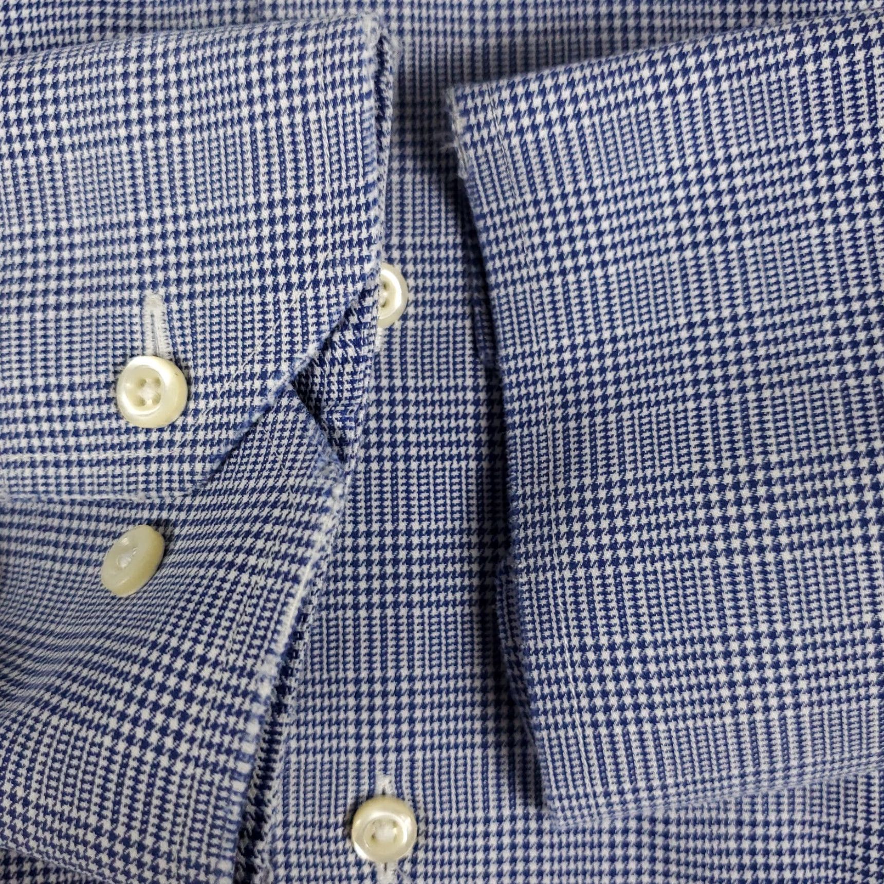 Brooks Brothers Brooks Brothers Dress Shirt Mens 17 Blue Plaid Long Sleeve Button Up Regular Fit Size 46R - 4 Thumbnail