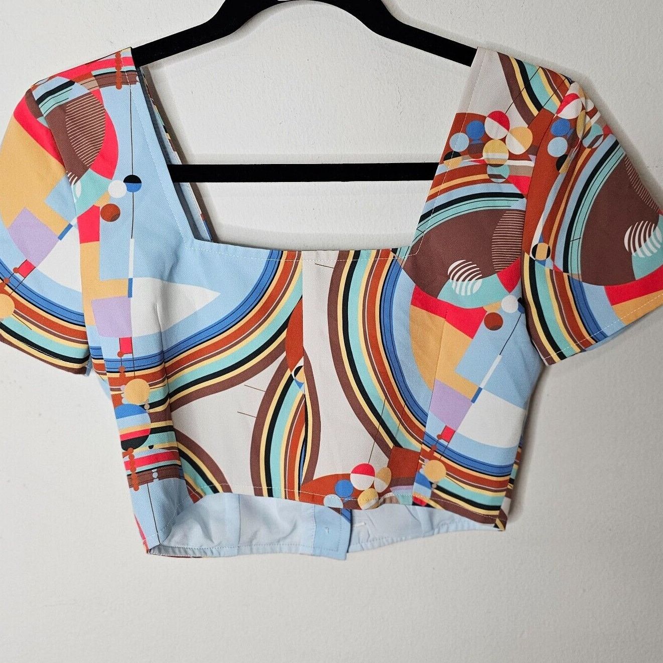 Other NWT Stefania Vaidani 60s Front Button Crop & Mini Skirt SM Size S / US 4 / IT 40 - 5 Thumbnail