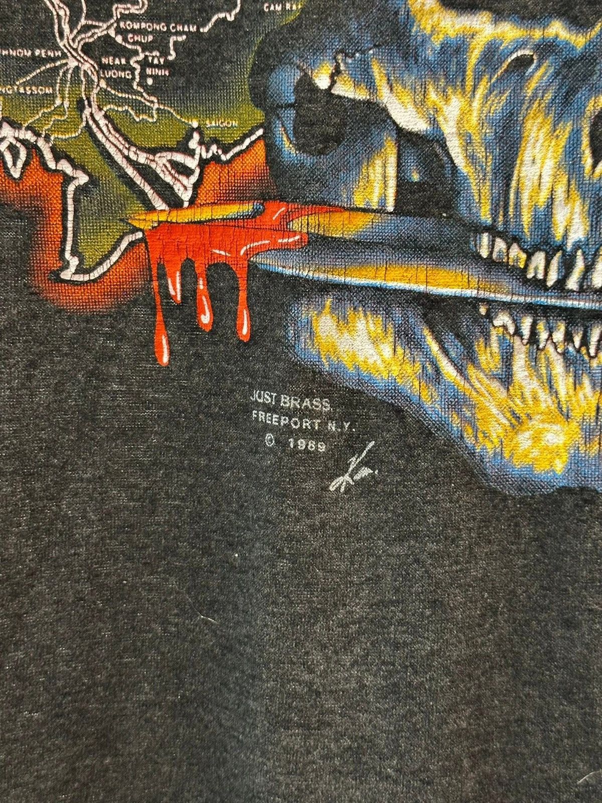 Harley Davidson HARLEY DAVIDSON VTG 1989 VIETNAM VETERAN SKULL T-SHIRT Size US XL / EU 56 / 4 - 3 Thumbnail