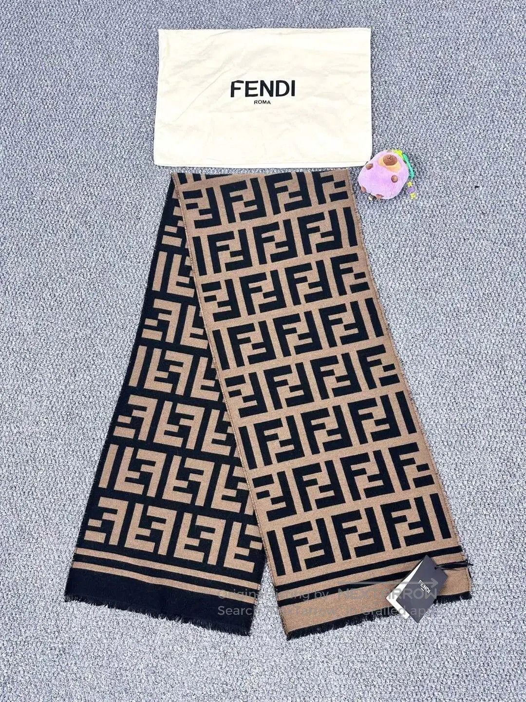 Fendi FENDI Classic Brown Monogrammed Old Logo Scarf| Size ONE SIZE - 1 Thumbnail