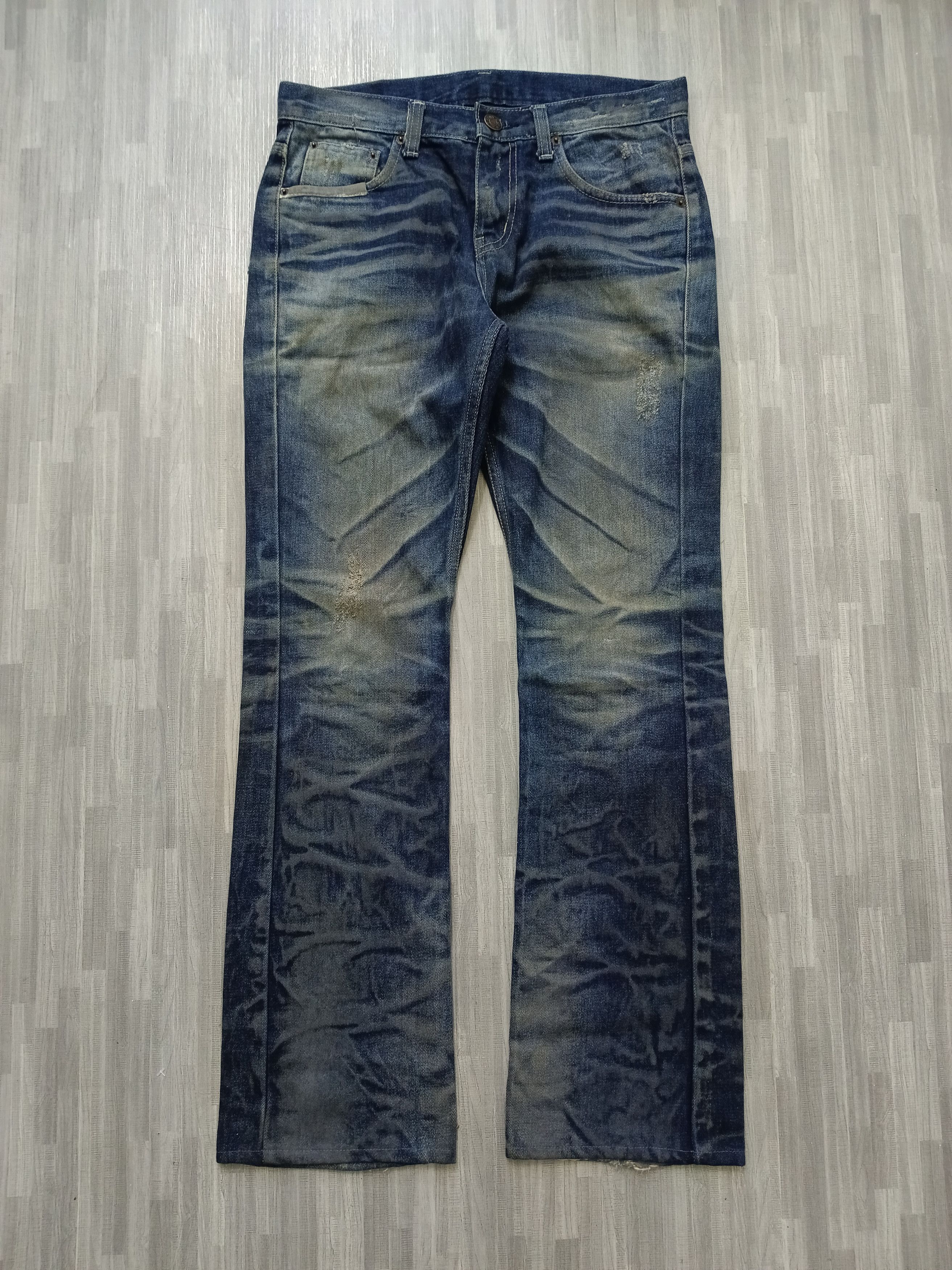 Japanese Brand FLARE SICK OLD ARMY DENIM PANT Size US 30 / EU 46 - 2 Thumbnail