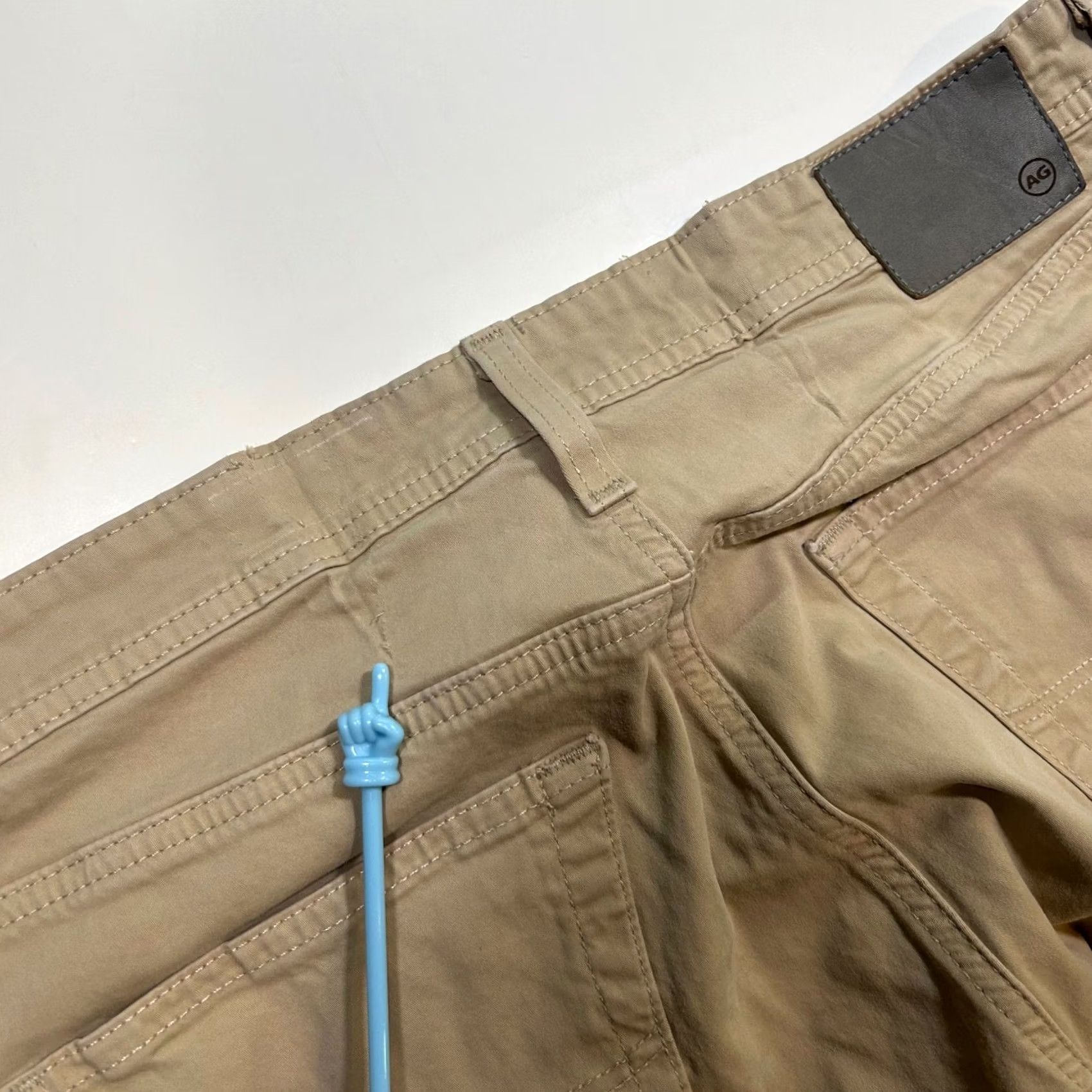 Vintage AG Adriano Goldschmied Everett Slim Straight Chino Pants Khaki Mens 33x34 Size US 33 - 5 Thumbnail