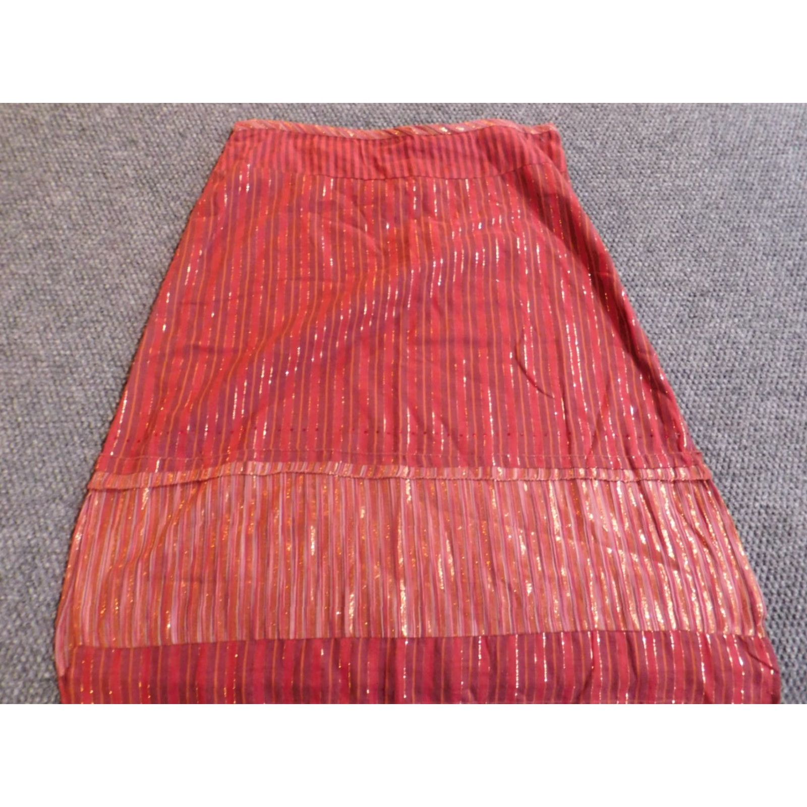 Vintage White Stag Skirt A-Line Red 14 Womens Knee Length Zip Stretch Casual Knit Polyester Regular Vintage No Size 36" / US 14 / IT 50 - 3 Thumbnail