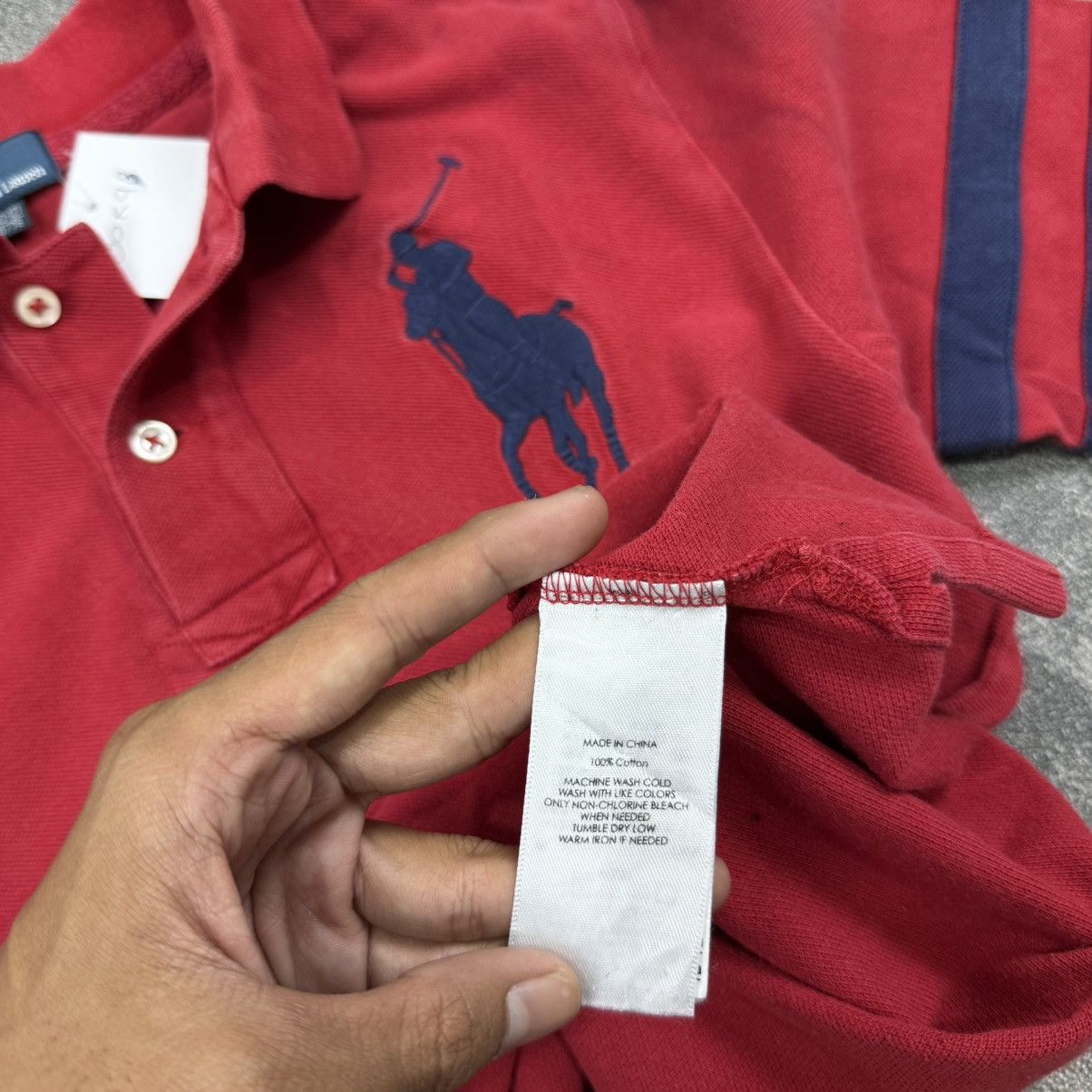 Polo Ralph Lauren POLO RALPH LAUREN red 2bar long poloshirt Size US S / EU 44-46 / 1 - 5 Thumbnail
