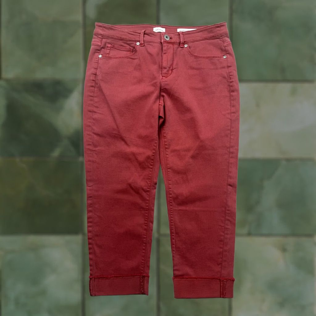 J. Jill J. Jill Womens 8P Red Cropped Jeans Cotton Blend Denim Pants Size 30" / US 8 / IT 44 - 1 Thumbnail