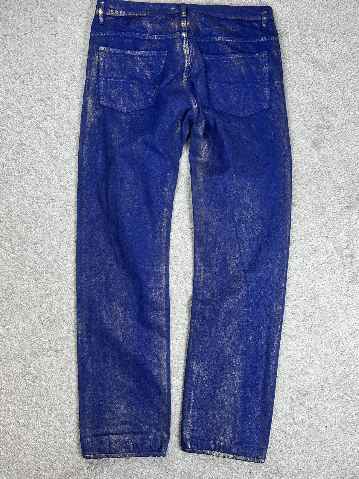 Dior SS09 DIOR HOMME “PLANISPHERE” Luster Gold Waxed Jeans Size US 30 / EU 46 - 11 Thumbnail