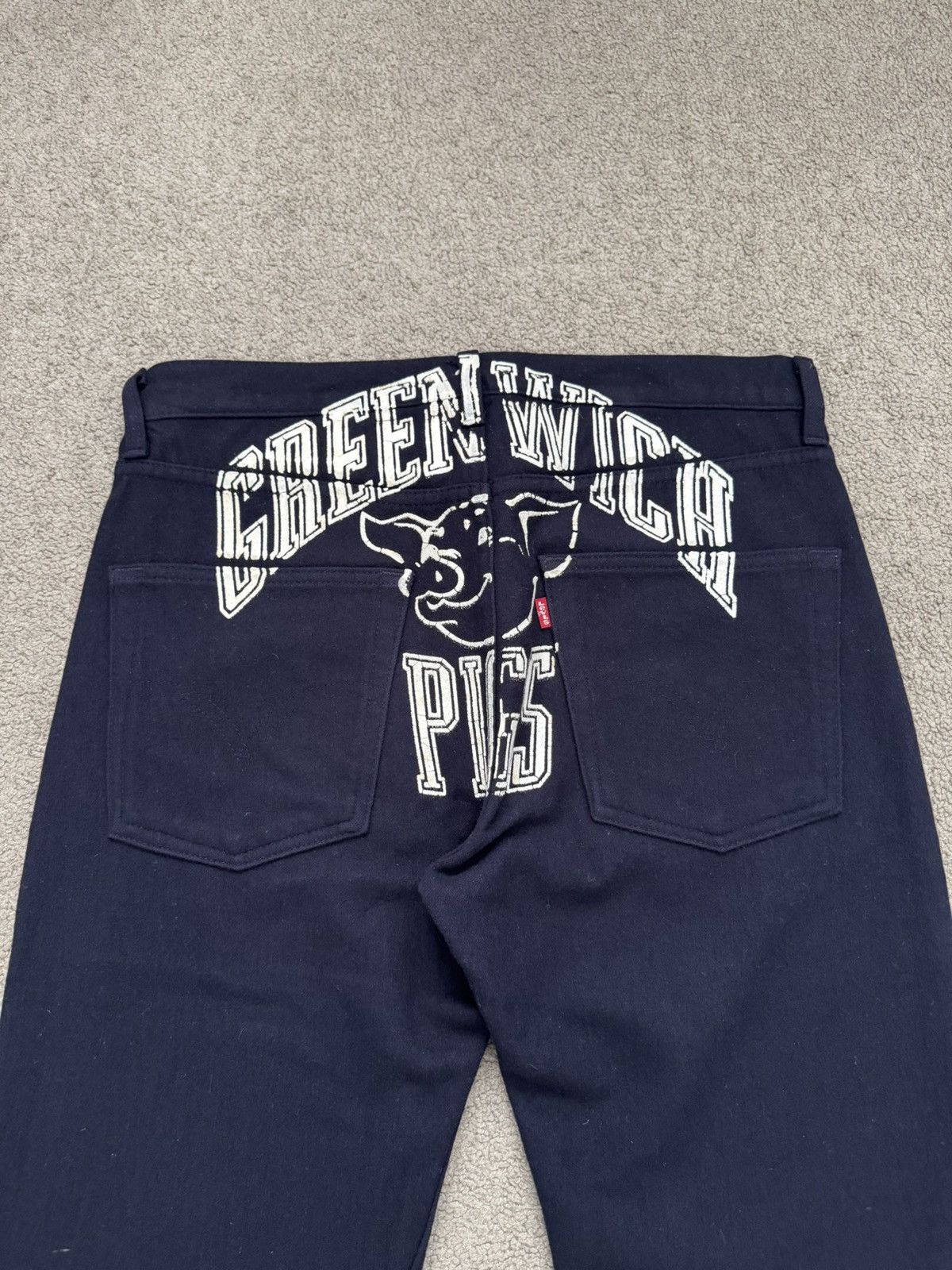 Junya Watanabe × Levi's AW02 Junya Watanabe x Levis Greenwich Pigs Printed Wool Pant Size US 33 - 2 Thumbnail