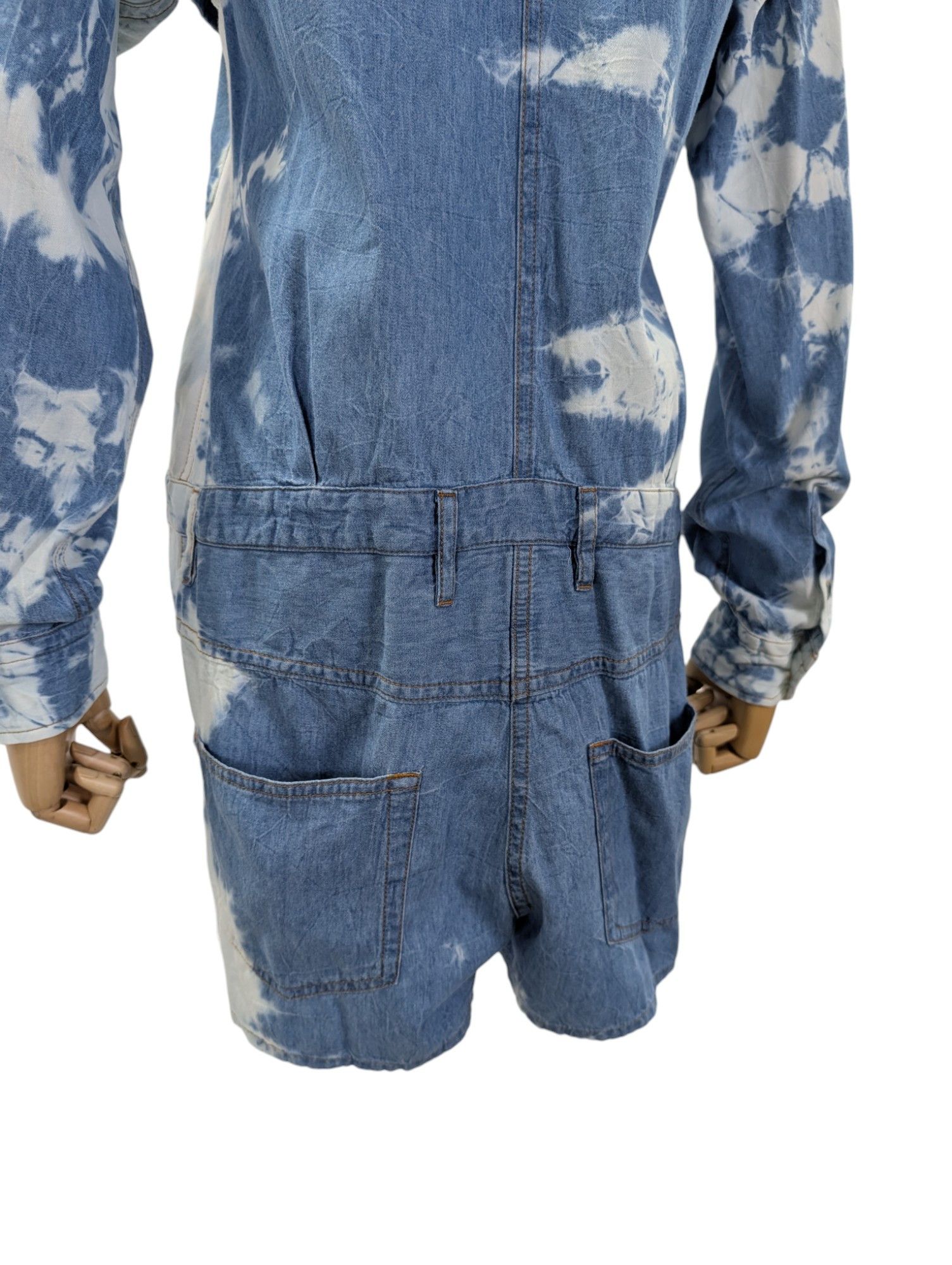 Isabel Marant Denim Tie-Dyed Print Short Jumpsuit Size 26" / US 2 / IT 38 - 3 Thumbnail