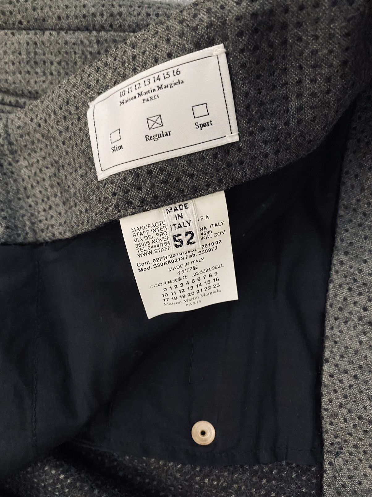 Maison Margiela MM 10 🇮🇹 grey blue dotted felt wool showtime slacks 36 NWT Size US 36 / EU 52 - 4 Thumbnail