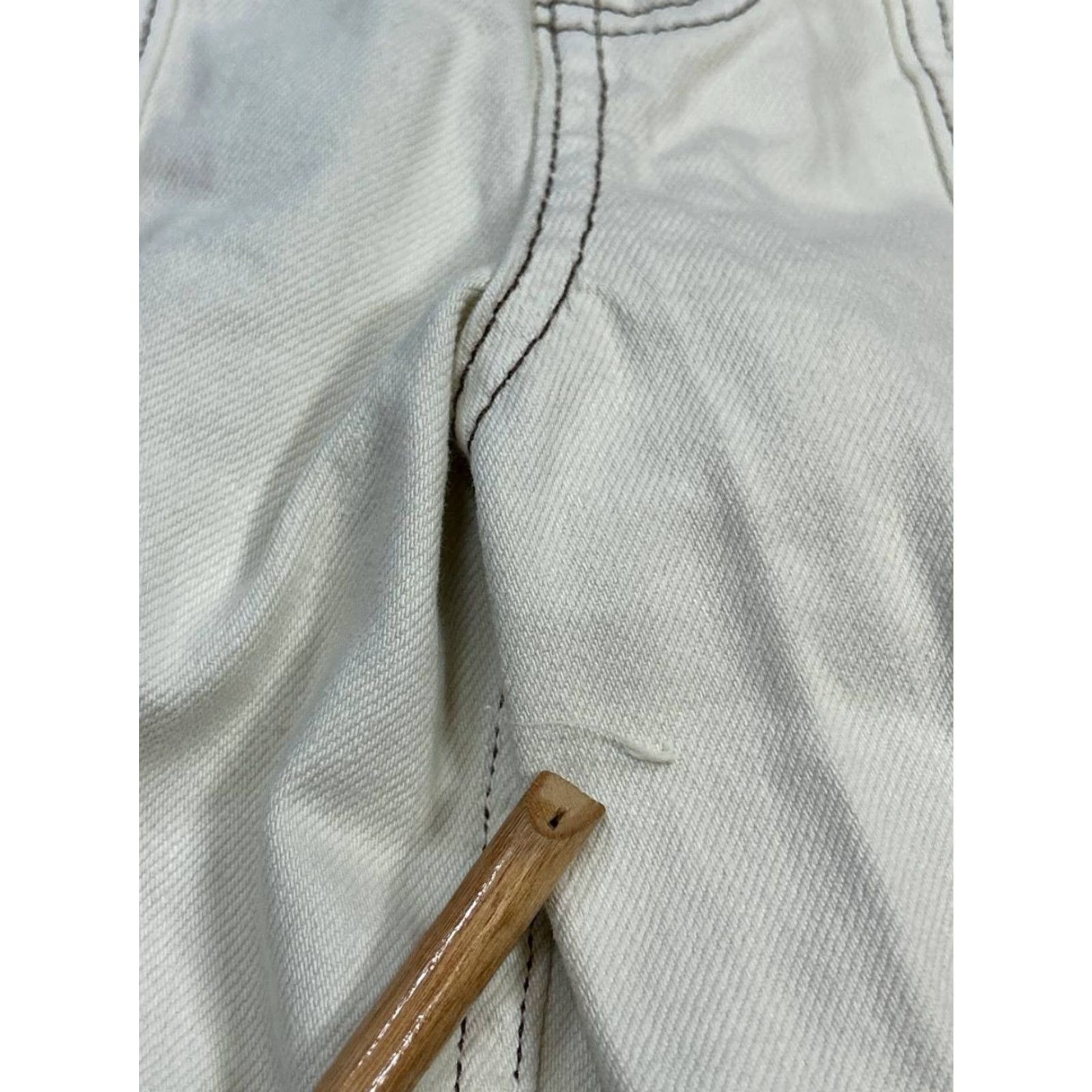 Urban Outfitters Urban Outfitters Jeans Womens 28 Ivory Denim Cargo Straight High Rise Zip Pockets Size 28" / US 6 / IT 42 - 3 Thumbnail