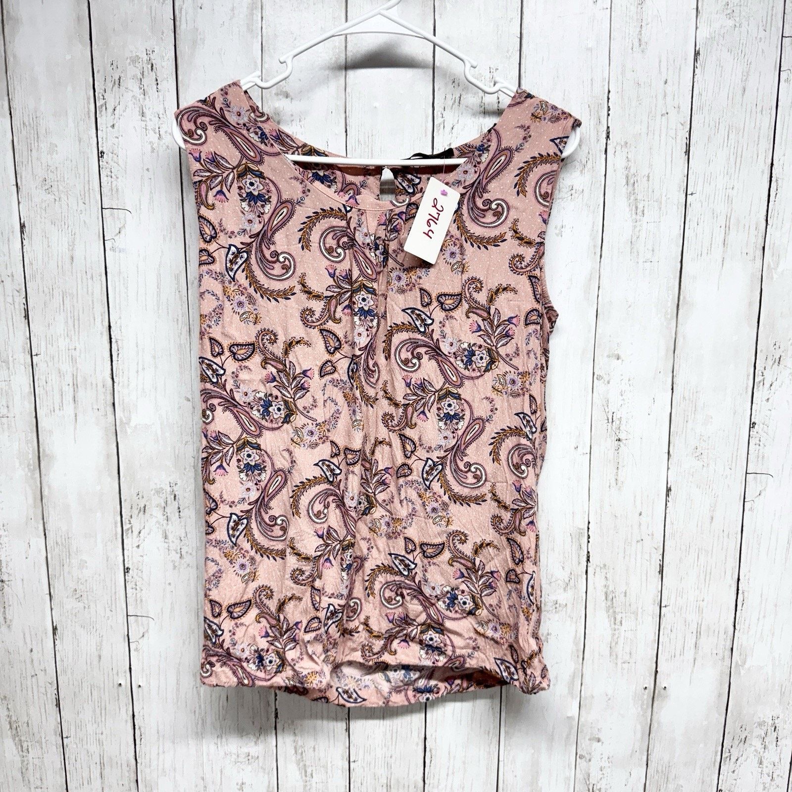 Other Bonita Shirt Sz 38 Paisley Round Neck Sleeveless Blouse Size S / US 4 / IT 40 - 1 Thumbnail