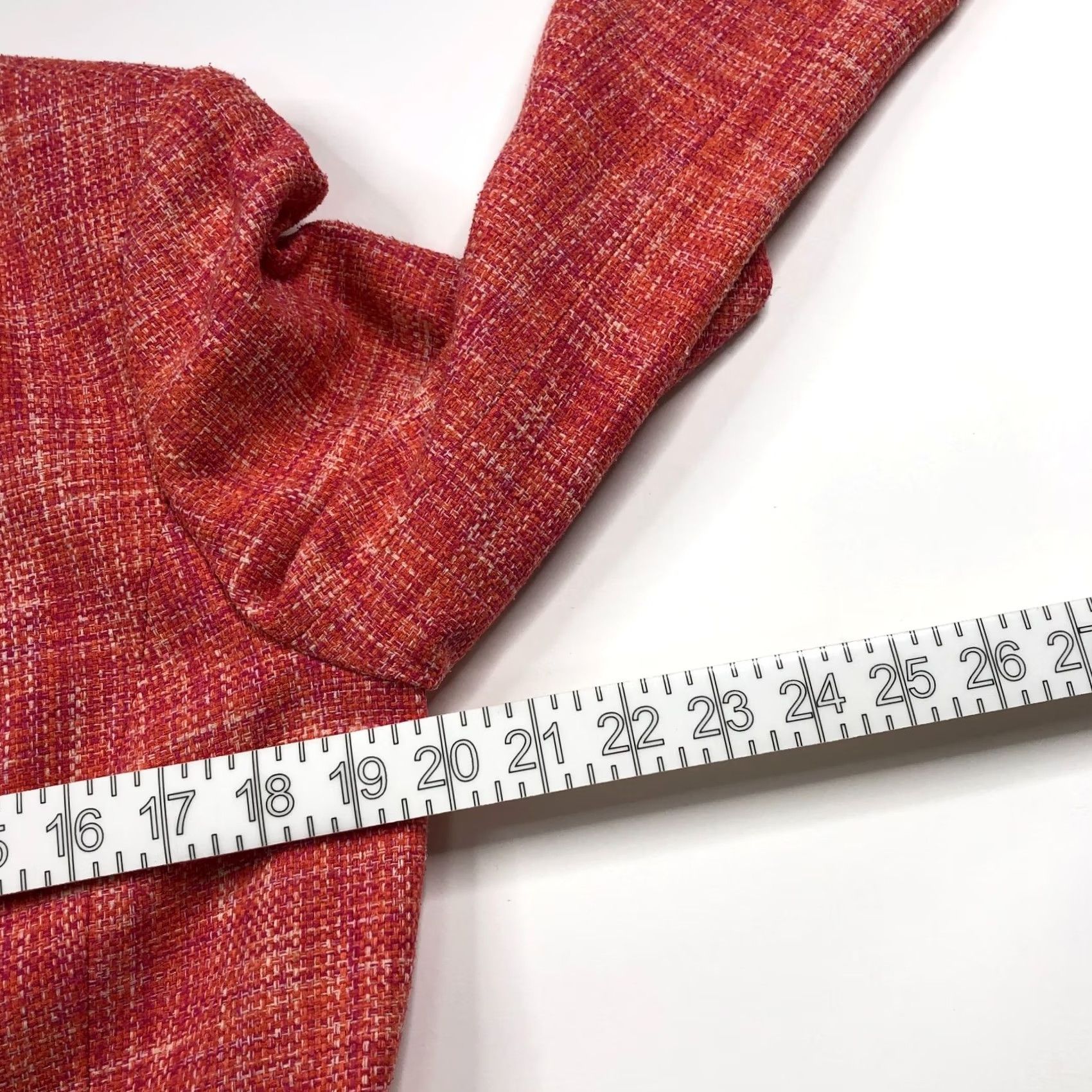 Talbots Talbots Blazer Shirt Womens 12 100% Silk Tweed Two Button Jacket Orange Pink Multicolor Autumn Spring Summer Winter Womens Size XL / US 12-14 / IT 48-50 - 7 Thumbnail