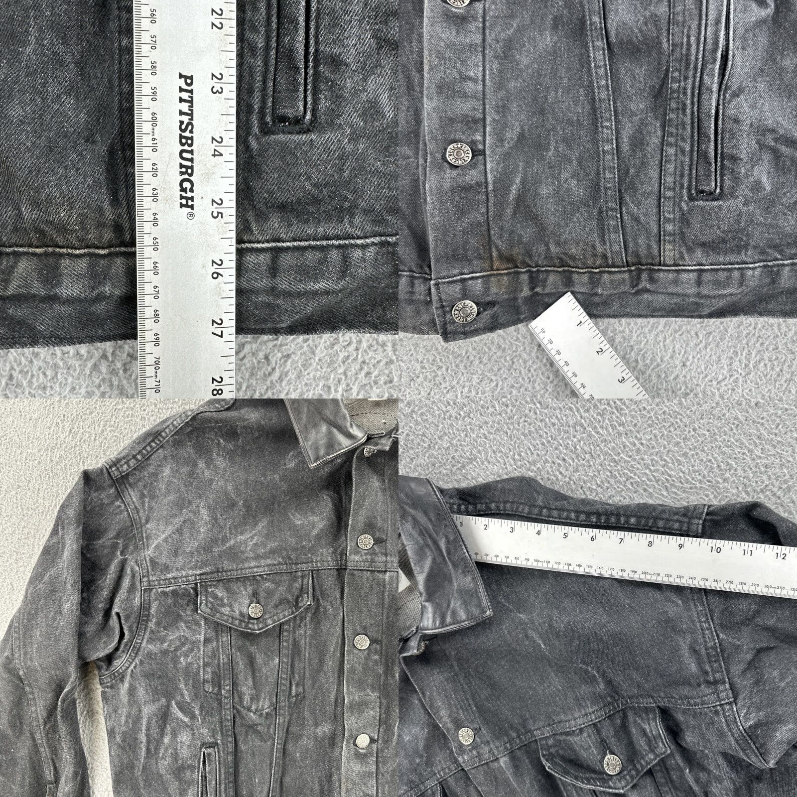 Vintage VINTAGE Tyca Jacket Denim Leather Embellished Dragon Y2K Black XL Men Biker Shirt Size US XL / EU 56 / 4 - 9 Thumbnail