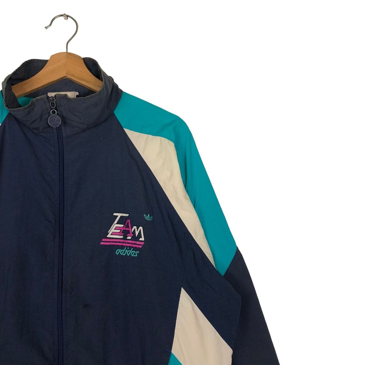Adidas 🔥VINTAGE BOMBER JACKET LIGHT ADIDAS MULTI COLOUR BLOCK Size US L / EU 52-54 / 3 - 6 Thumbnail