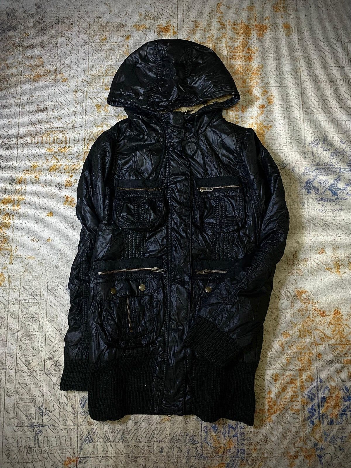 Japanese Brand 2000s HEAVEN AND EARTH GOTHIC PUNK MULTI POCKET FUR JACKET Size US M / EU 48-50 / 2 - 2 Thumbnail
