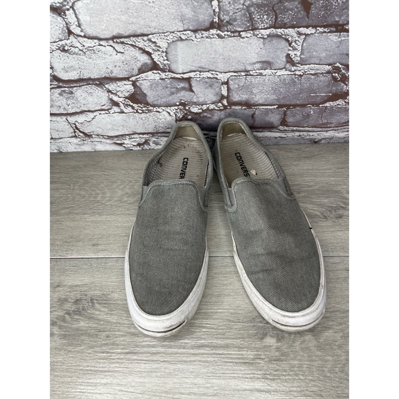 Converse Converse Jack Purcell Gray Canvas Casual Slip On Shoes Men’s Size US 10.5 / EU 43-44 - 2 Thumbnail