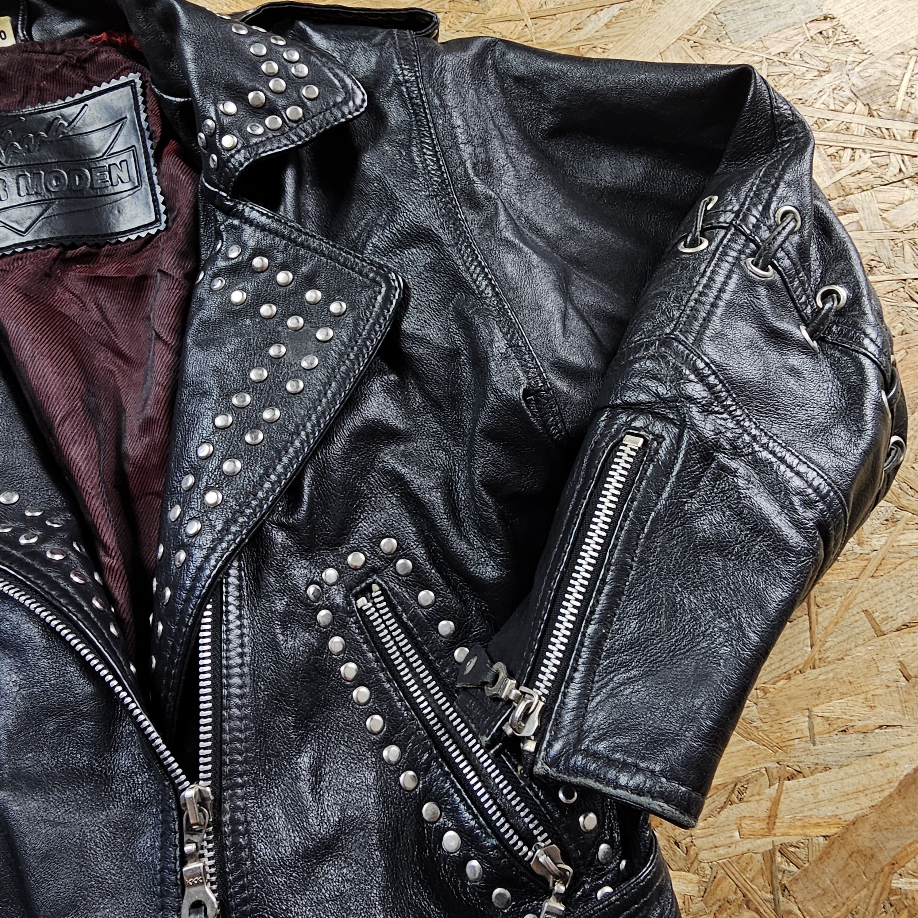 LEATHER BIKER JACKET EMO ROCK GRUNGE EDGY Y2K ARCHIVE