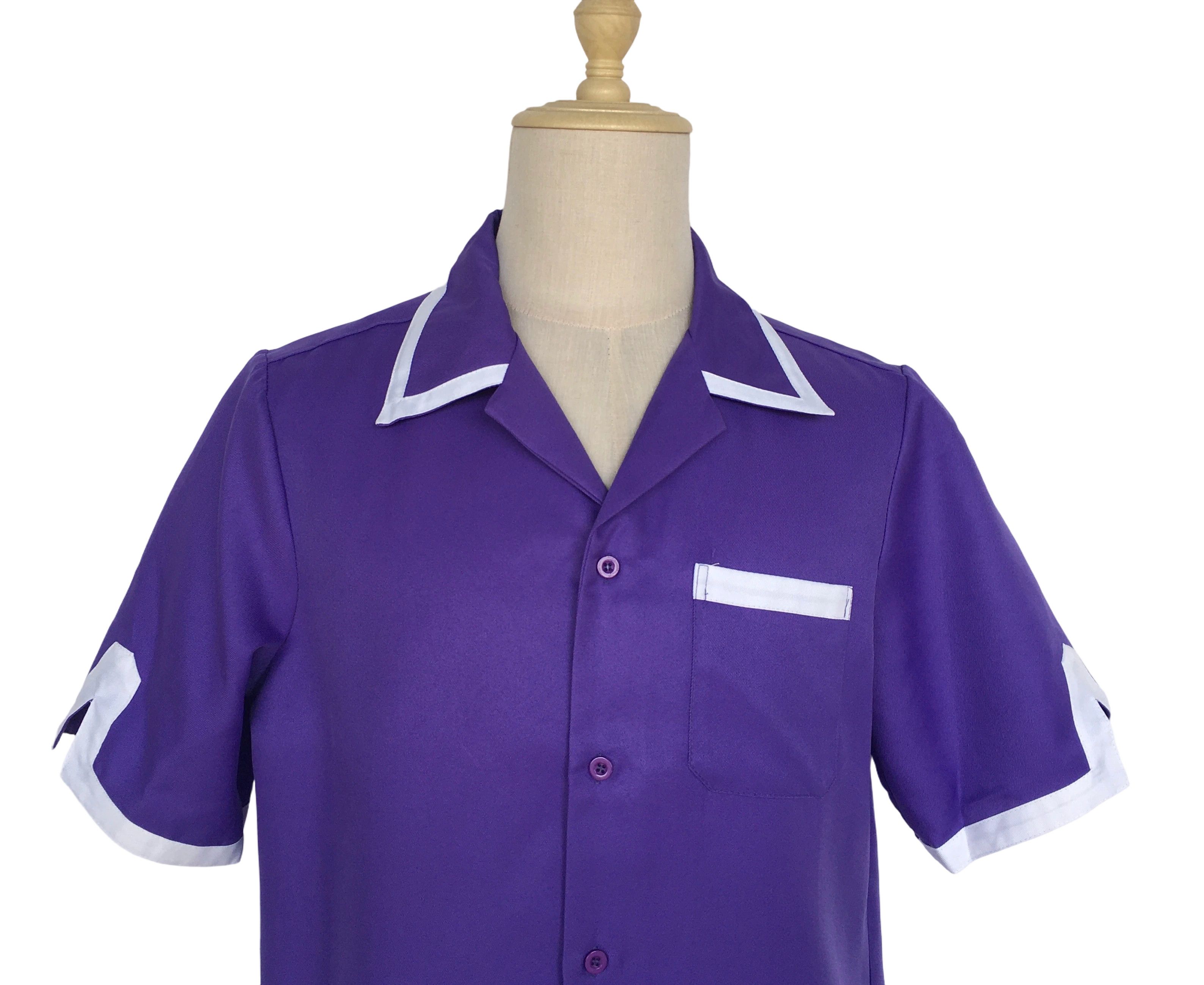Other Vintage Design Short Sleeve Men Casual Shirt-Purple Size US L / EU 52-54 / 3 - 3 Thumbnail
