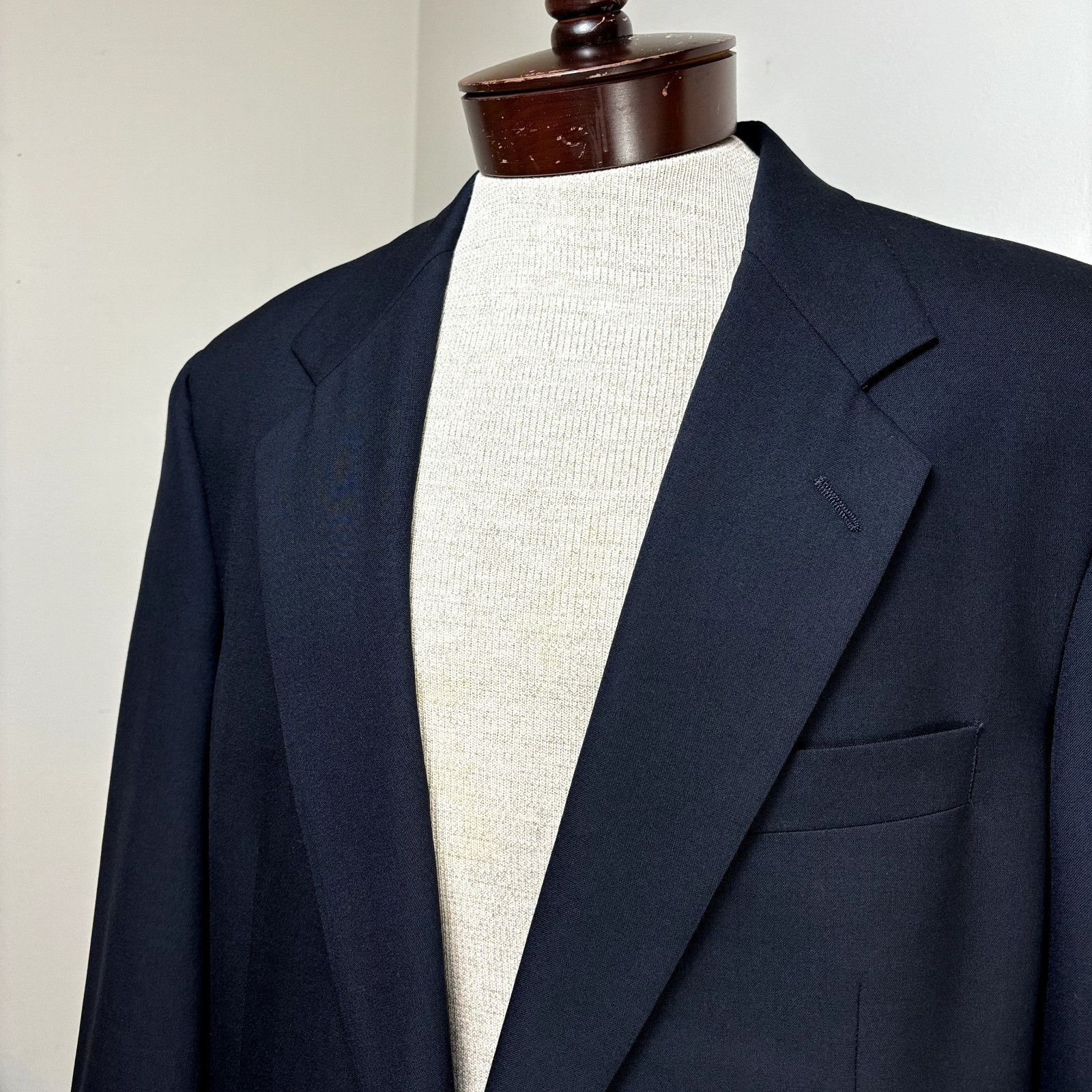 Burberry Burberrys Men's Sport Coat Blazer Navy Blue Size 44 Super 10 Size 42S - 4 Thumbnail